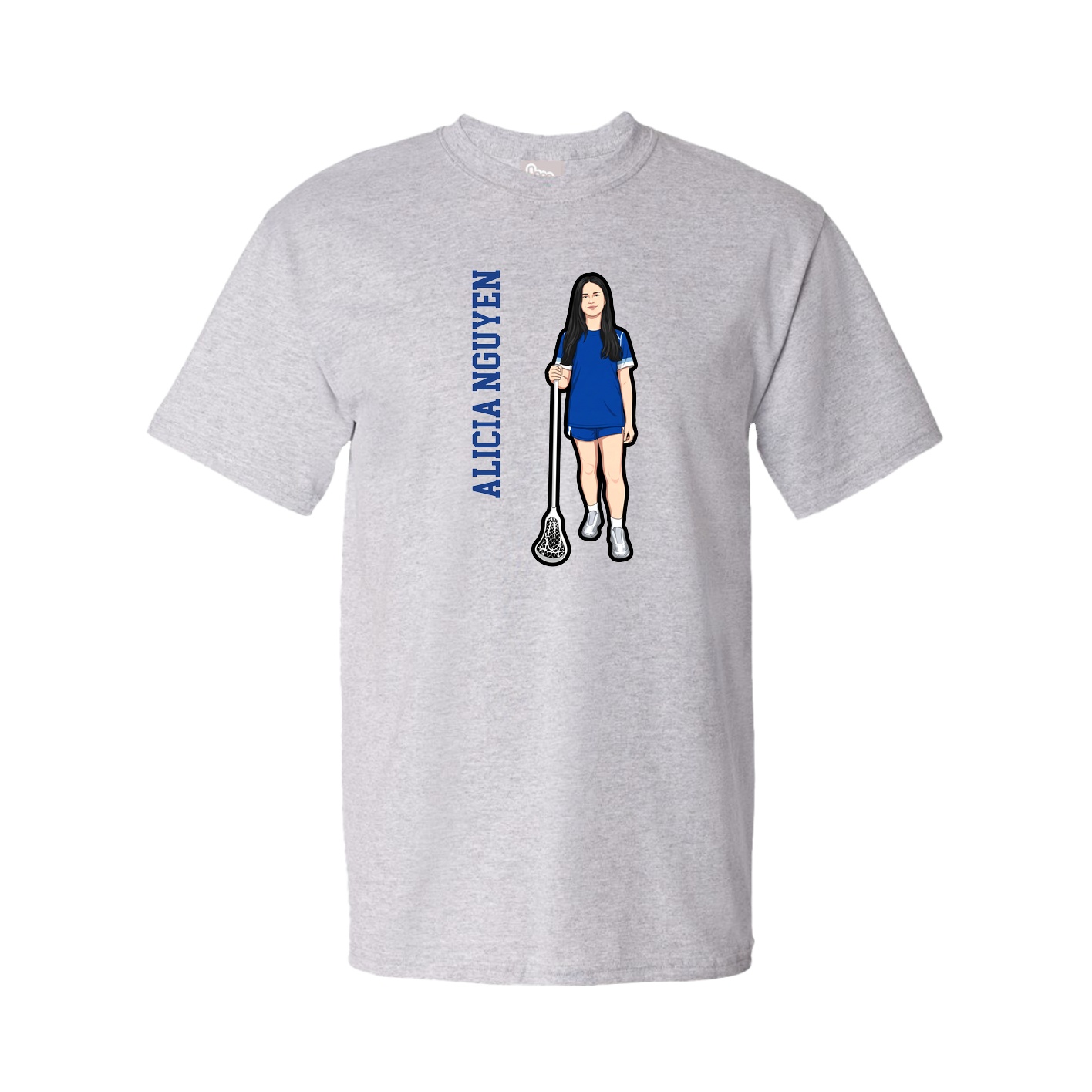 Youth Tee — Name Vertical in Grey