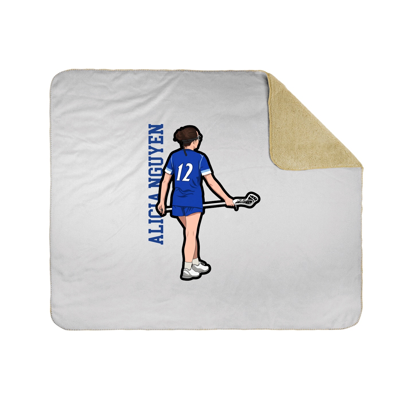 Throw Blanket — Name Vertical in White