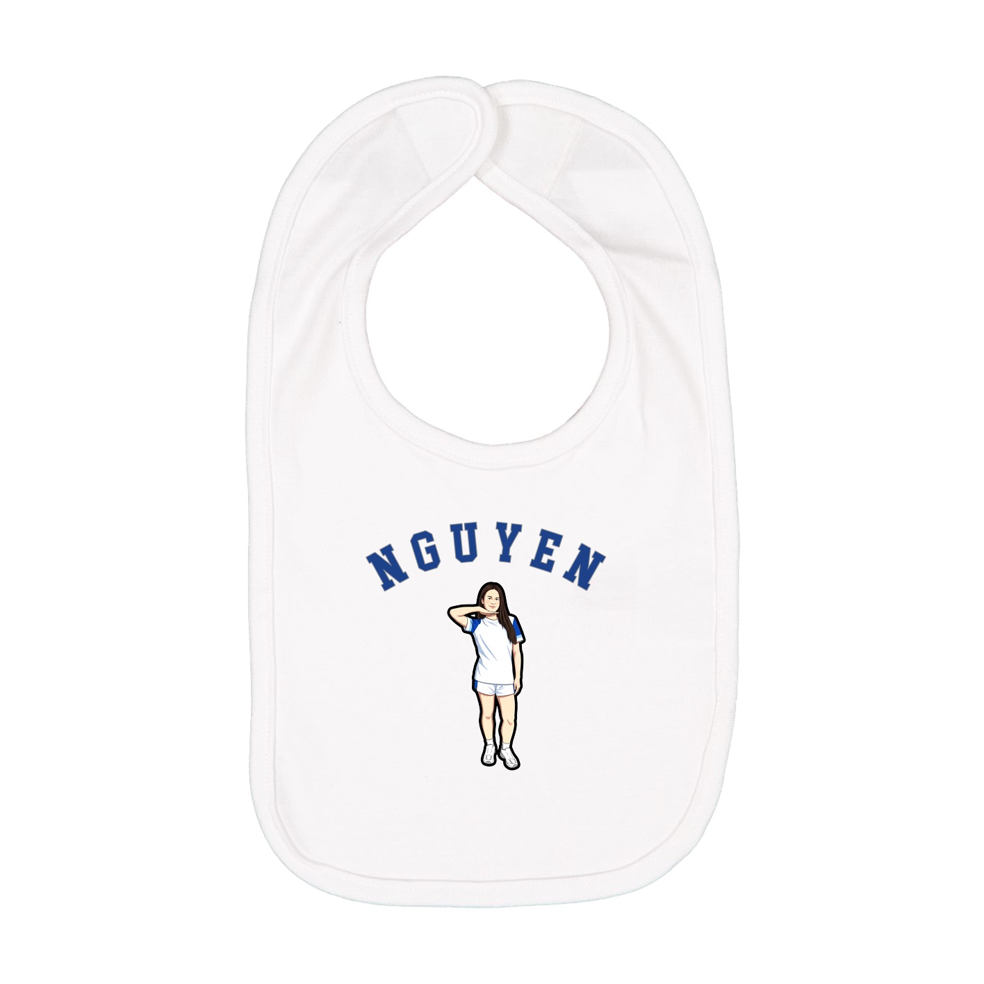 Infant Bib — Shirsey Arch in White