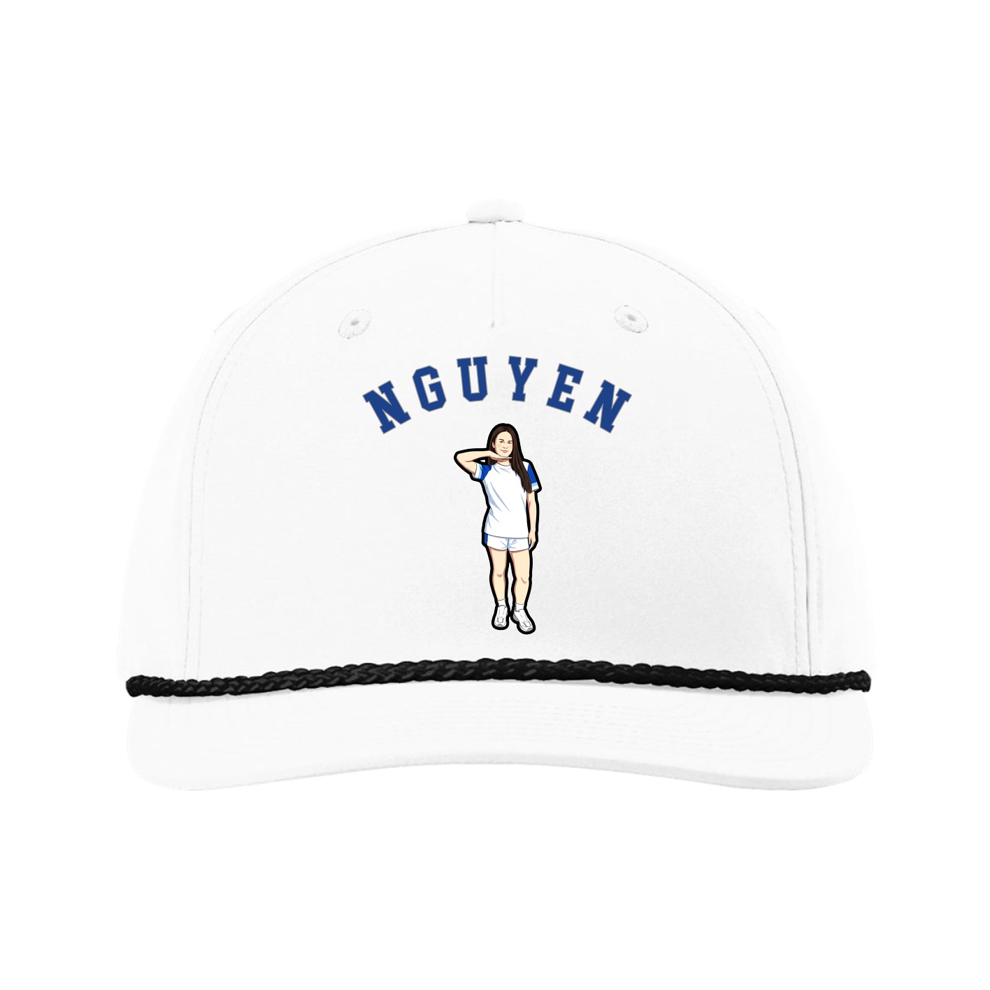 Five-Panel Classic Rope Cap — Shirsey Arch in White
