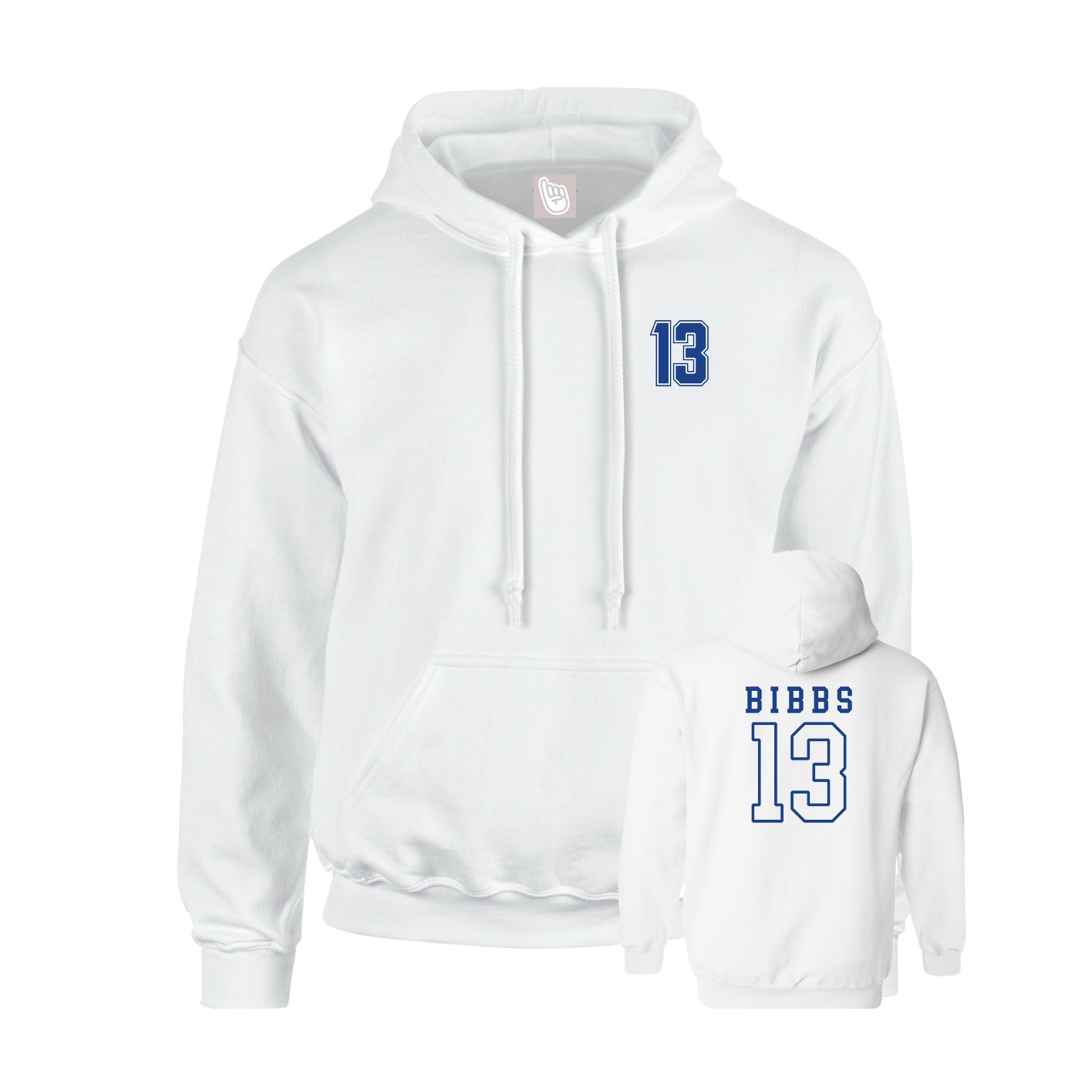 Hoodie — Chest Back in White