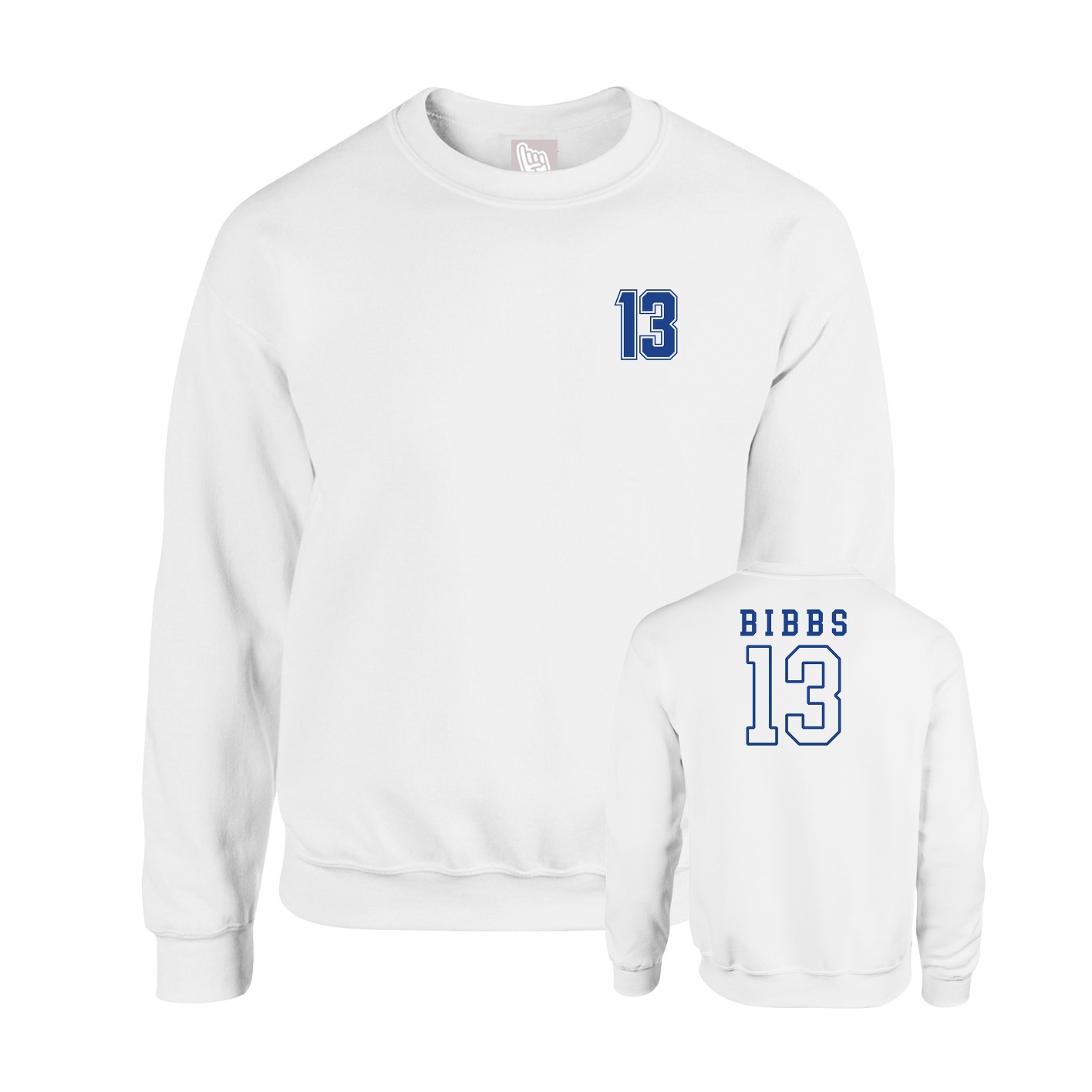 Fleece Crew — Chest Back in White