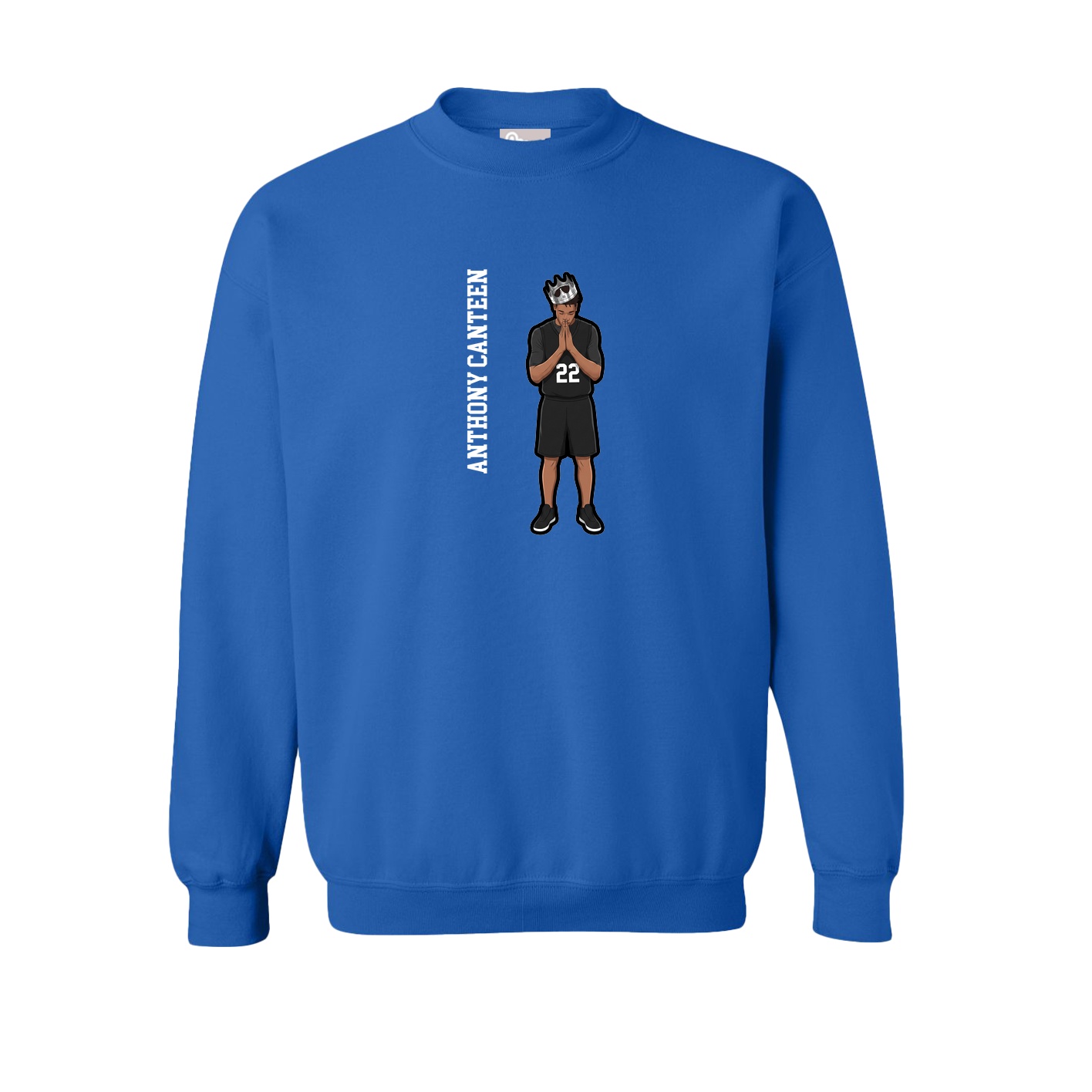 Fleece Crew — Name Vertical in Royal