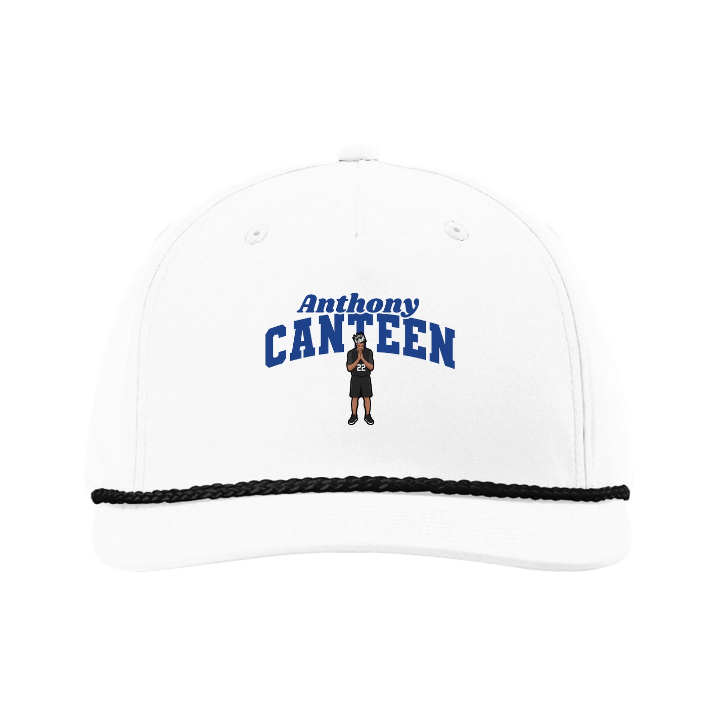Five-Panel Classic Rope Cap — Signature Arch in White