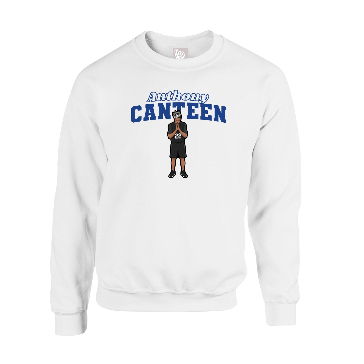Fleece Crew — Name Arch in White