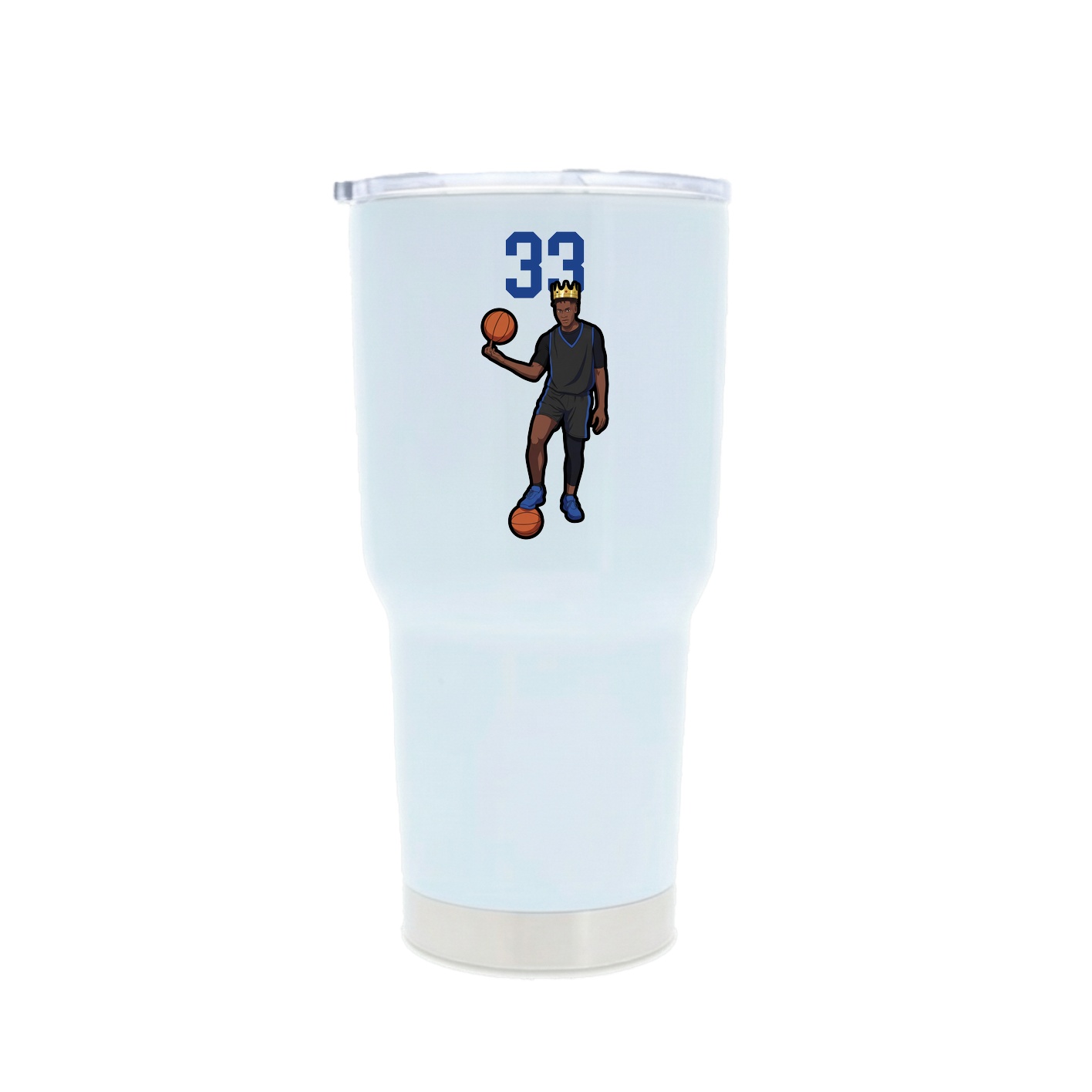 30oz Stainless Steel Tumbler — Number Top in White
