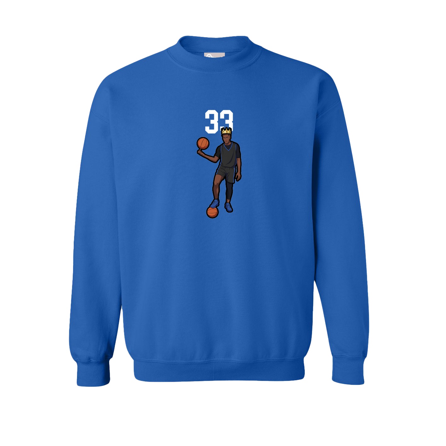 Fleece Crew — Number Top in Royal