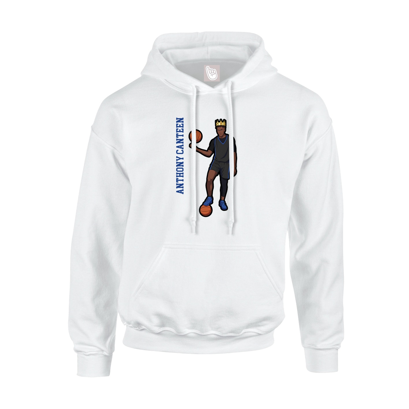 Youth Hoodie — Name Vertical in White