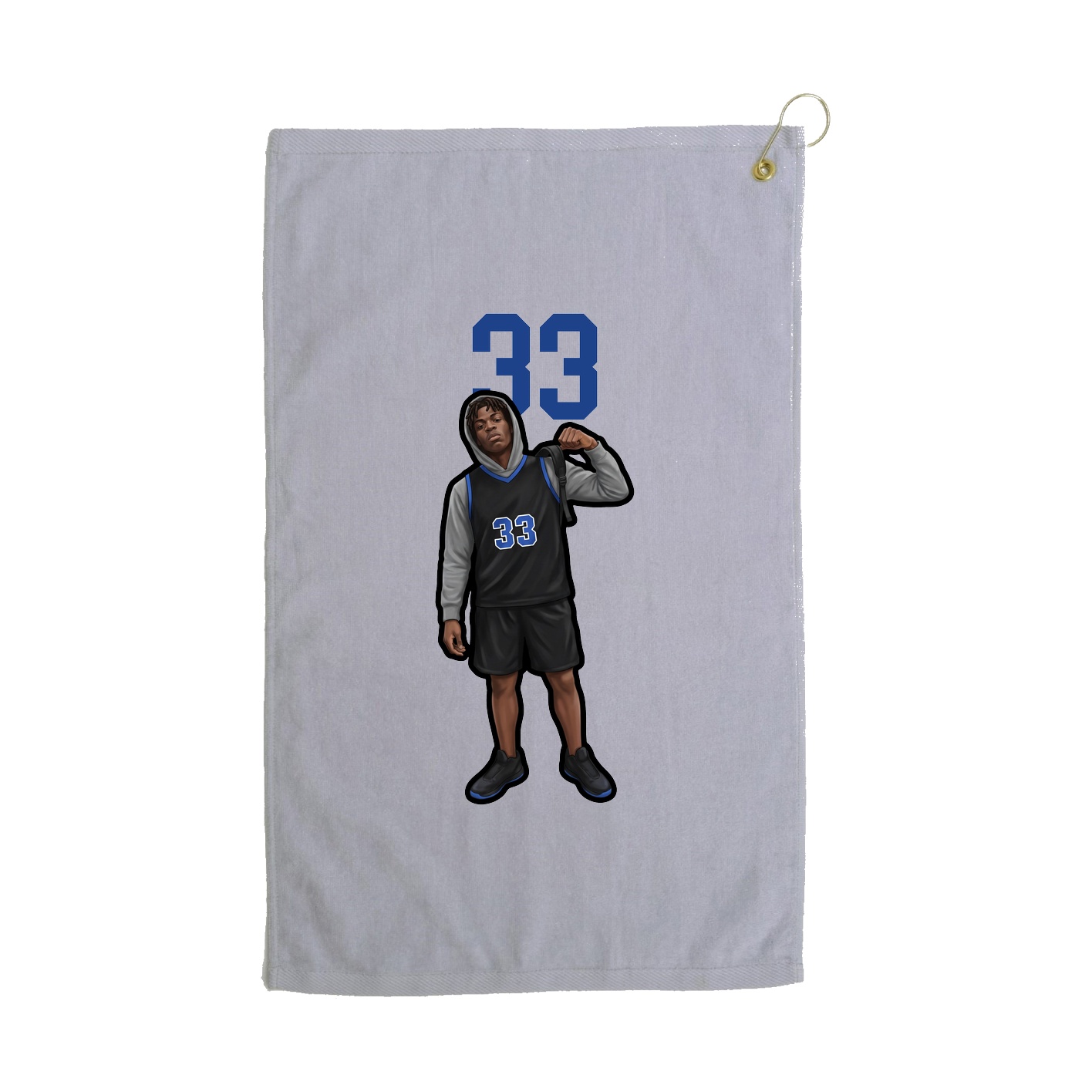 Golf Towel — Number Top in Grey