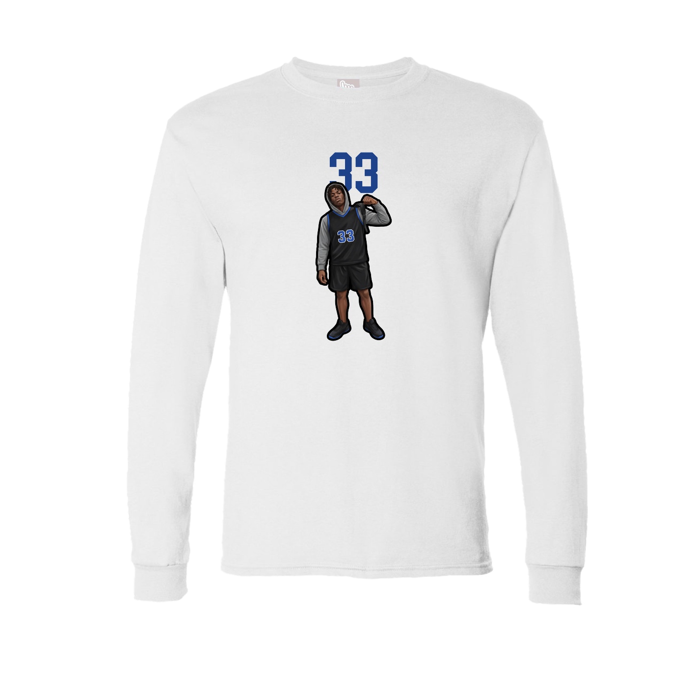 Long Sleeve Tee — Number Top in White