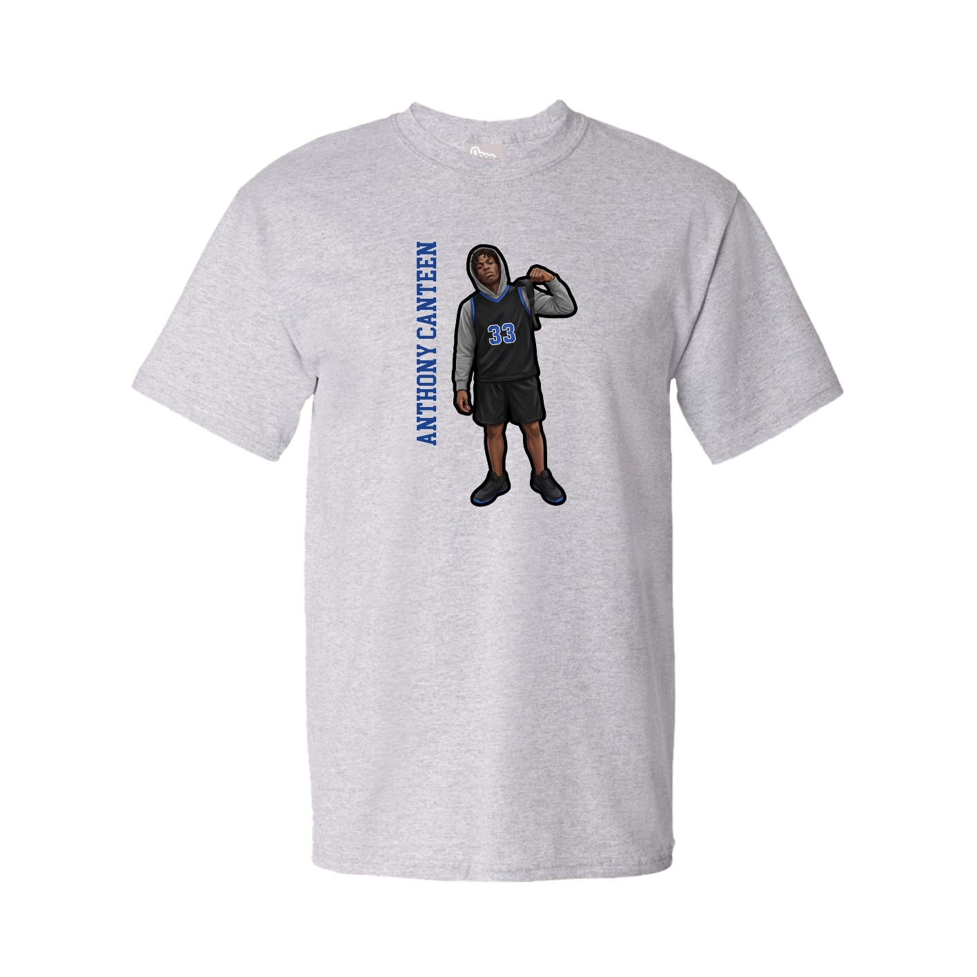 Youth Tee — Name Vertical in Grey
