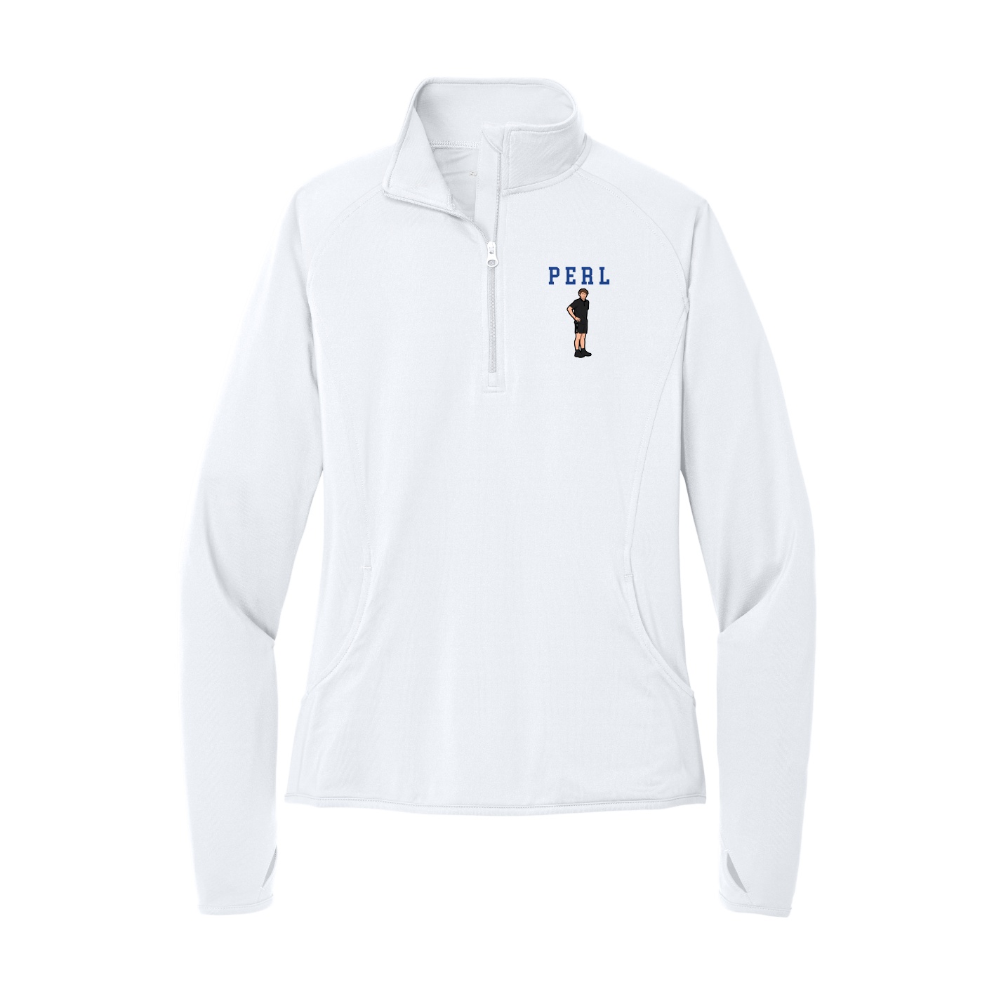 Women's Q-Zip Pullover — Shirsey in White