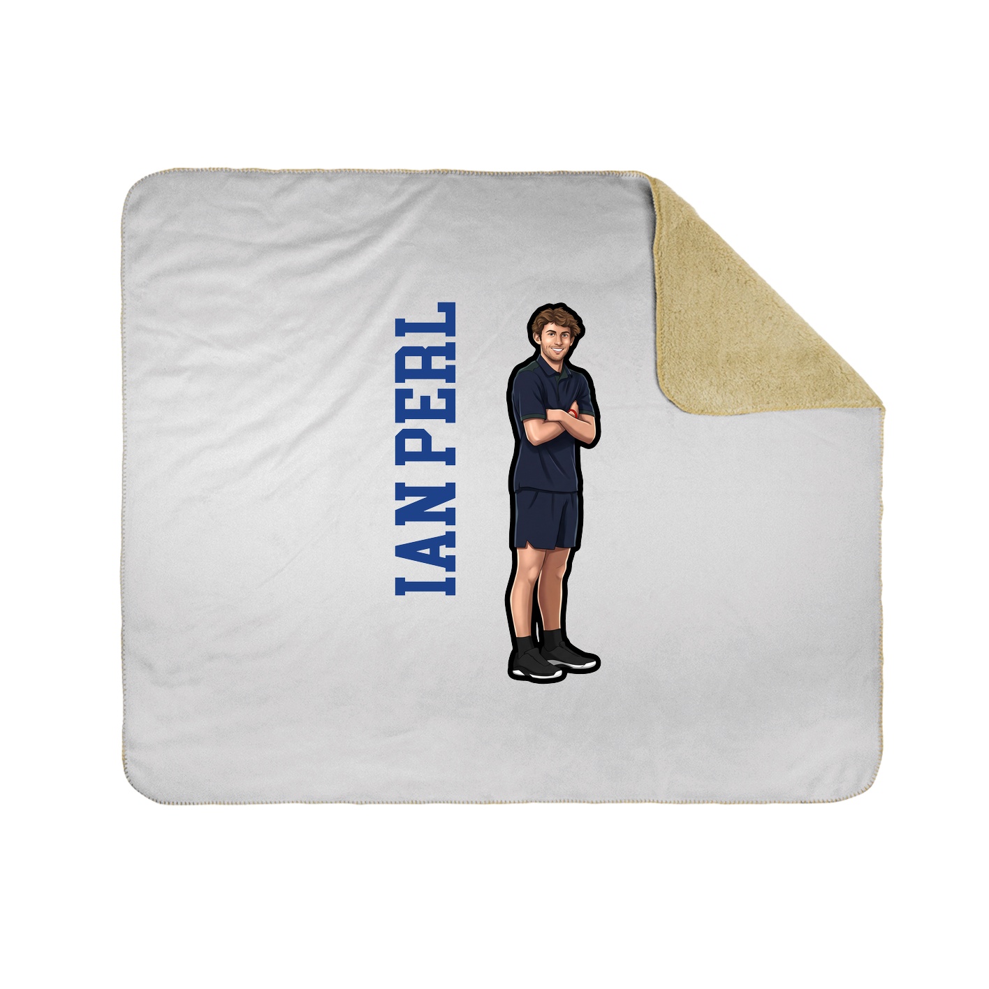Throw Blanket — Name Vertical in White