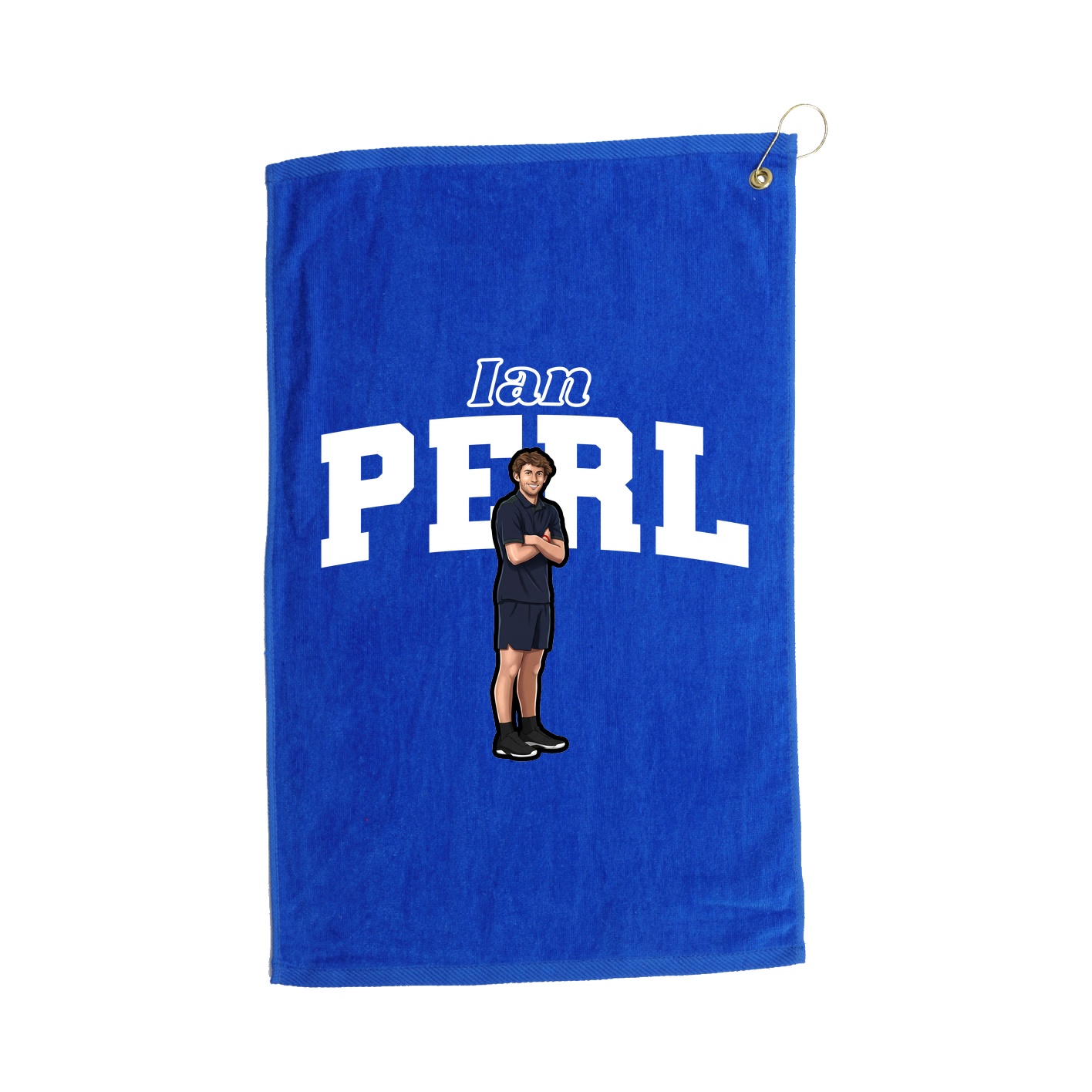 Golf Towel — Name Arch in Royal