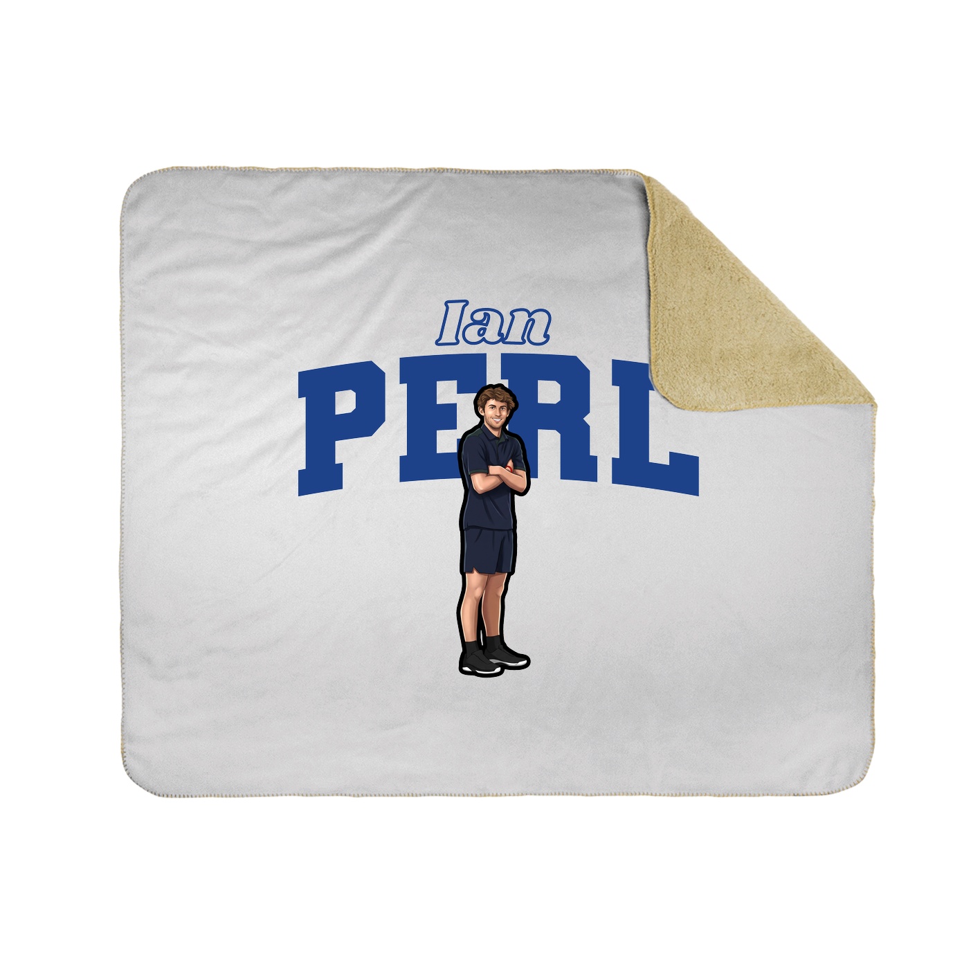 Throw Blanket — Name Arch in White