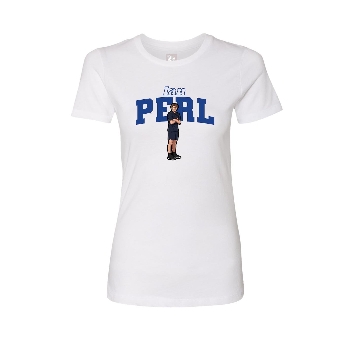 Fitted Women's Tee — Name Arch in White