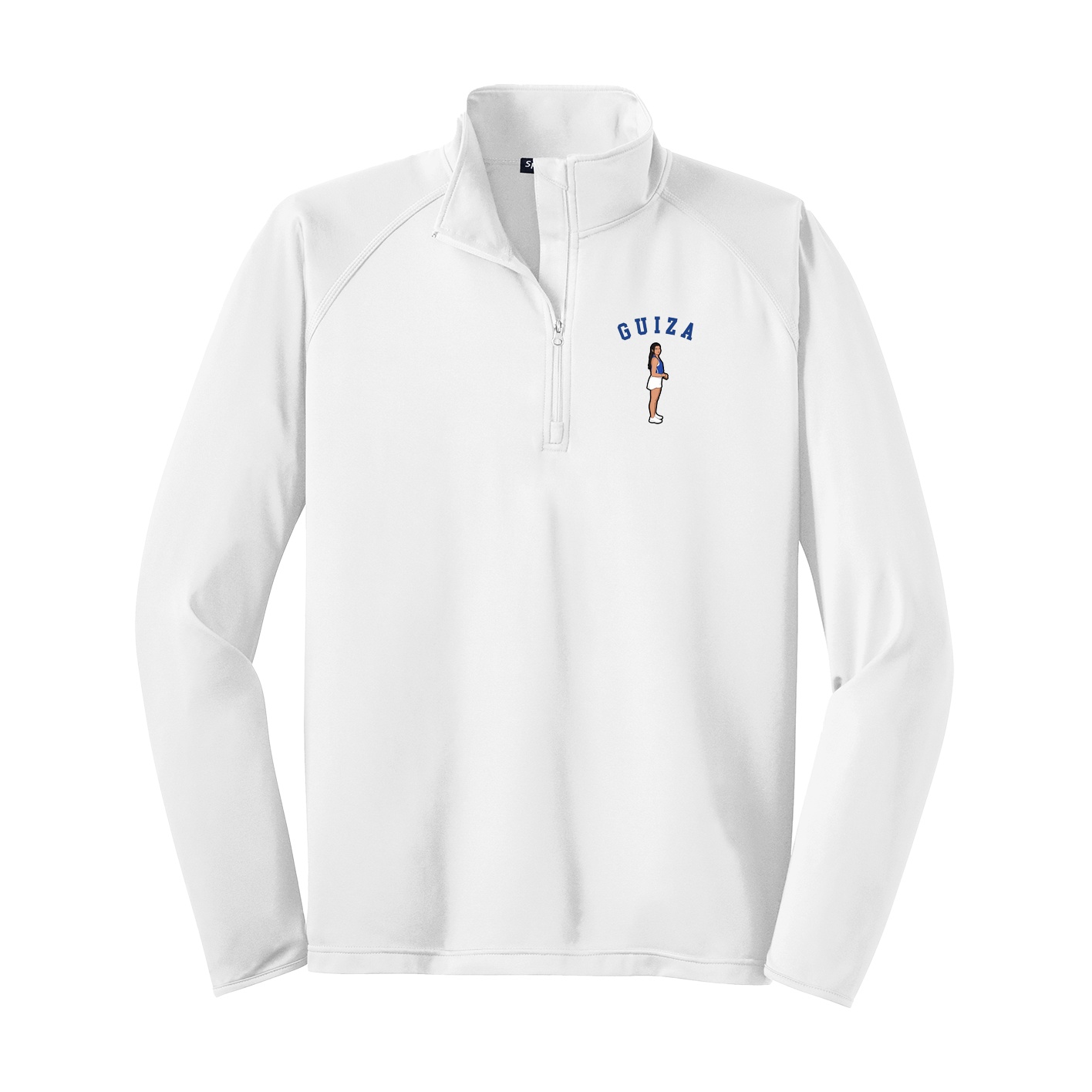 Q-Zip Pullover — Shirsey Arch in White