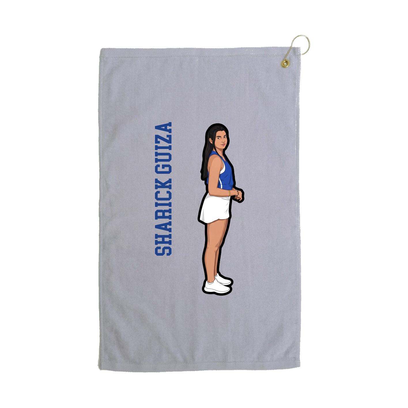 Golf Towel — Name Vertical in Grey