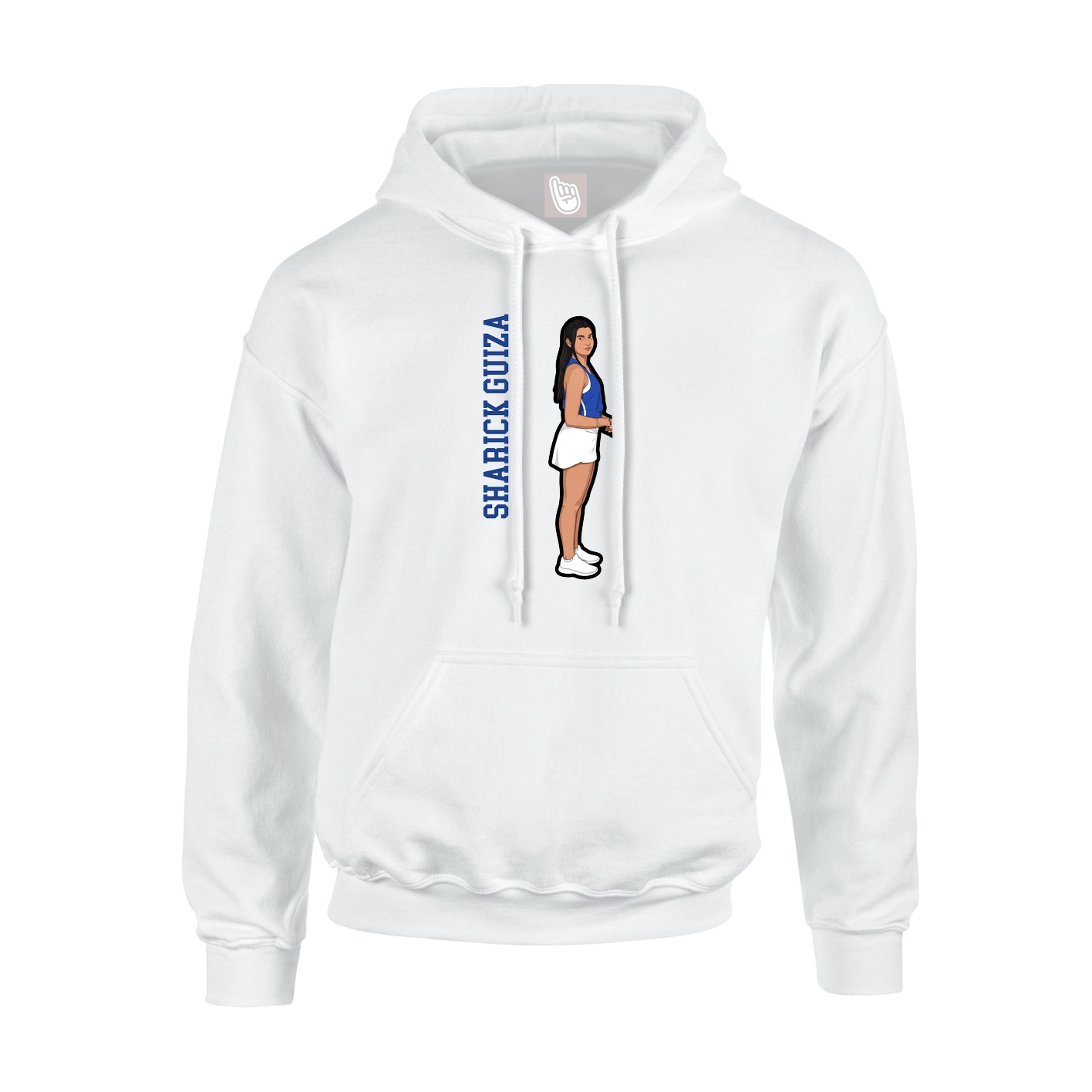 Youth Hoodie — Name Vertical in White