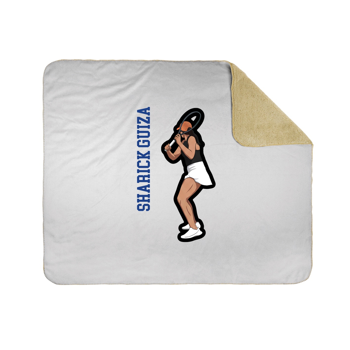 Throw Blanket — Name Vertical in White