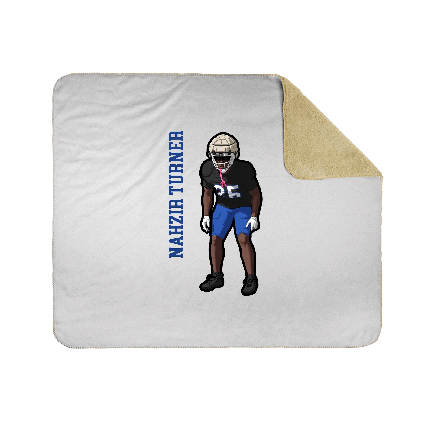 Throw Blanket — Name Vertical in White