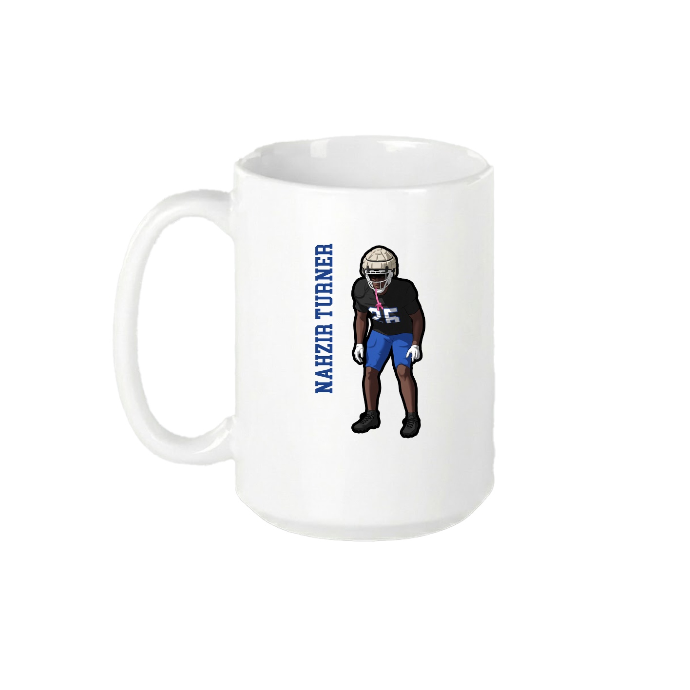 15oz Coffee Mug — Name Vertical in White