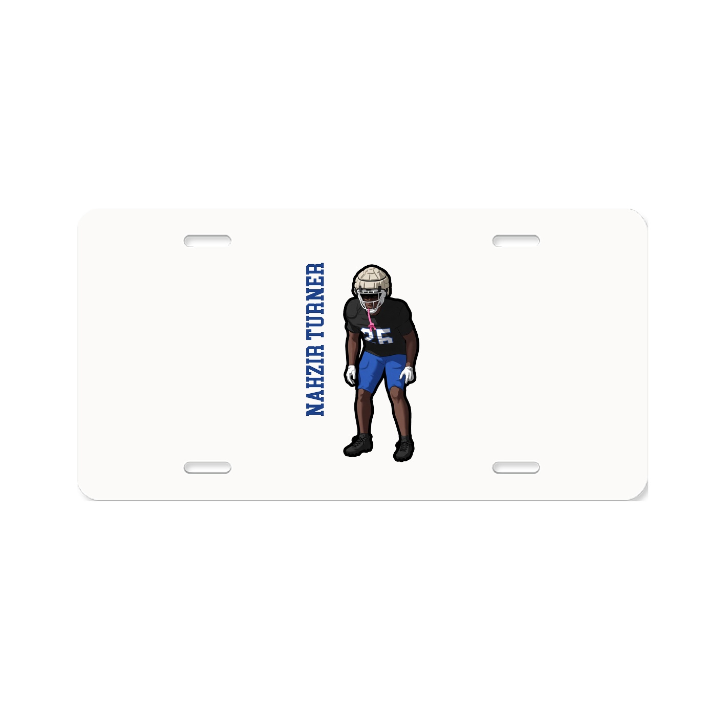 License Plate — Name Vertical in Classic
