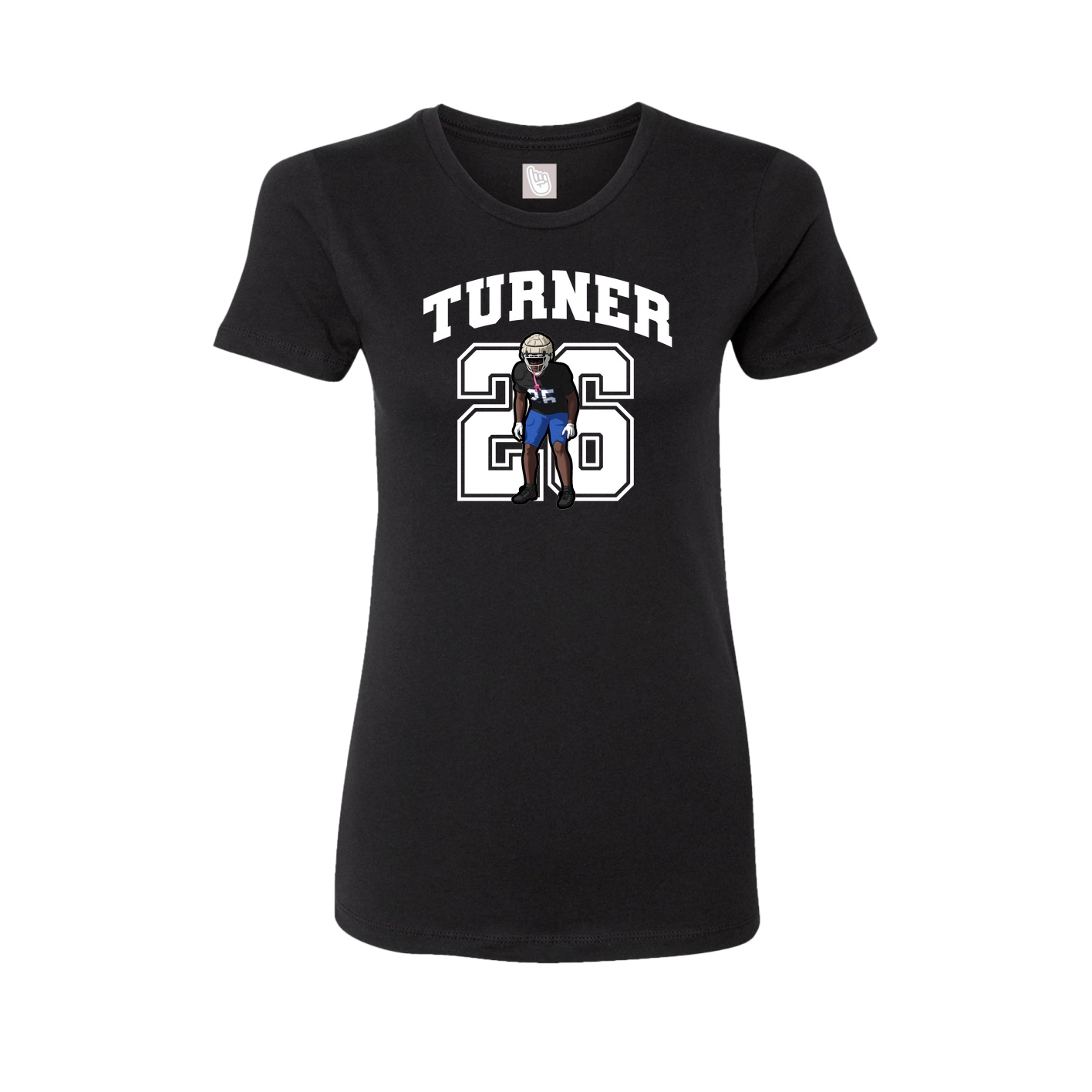 Fitted Women's Tee — Number in Black