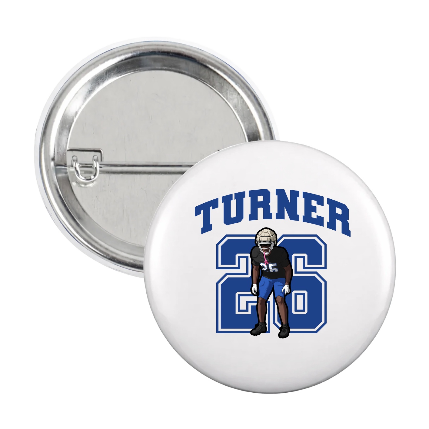Game Day Button — Number in White