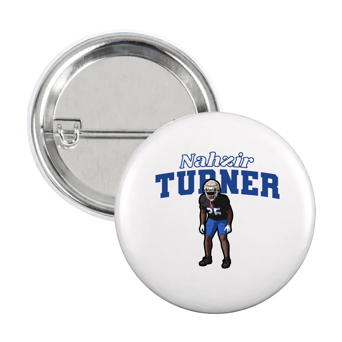 Game Day Button — Name Arch in White