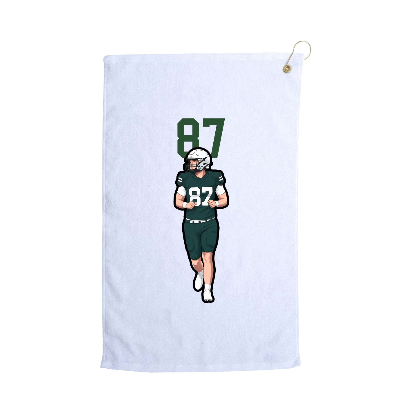 Golf Towel — Number Top in White