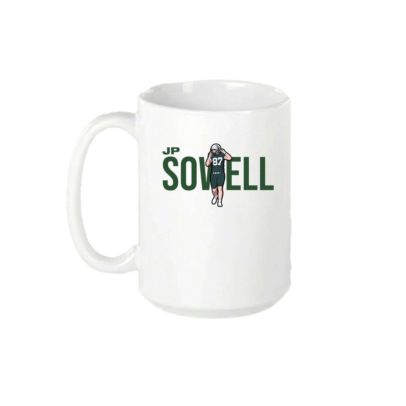15oz Coffee Mug — Player Name in White