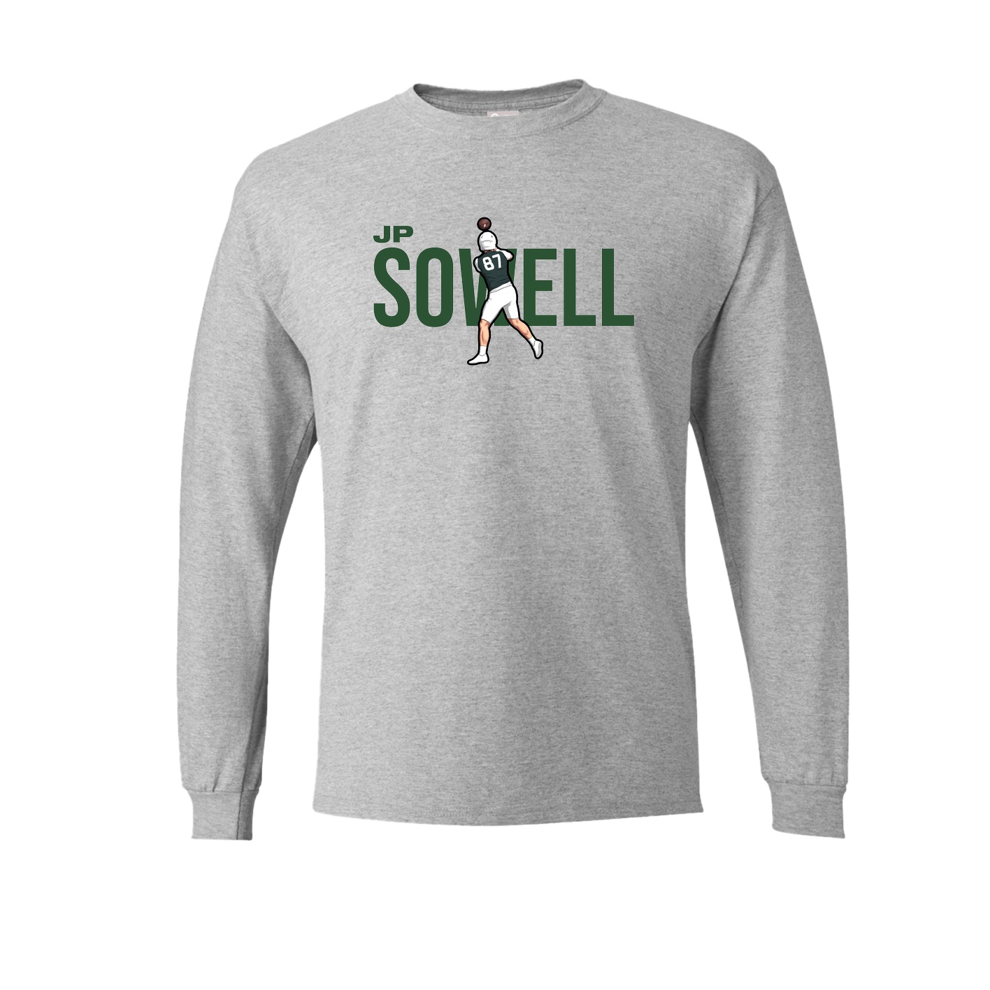Long Sleeve Tee — Player Name in Grey