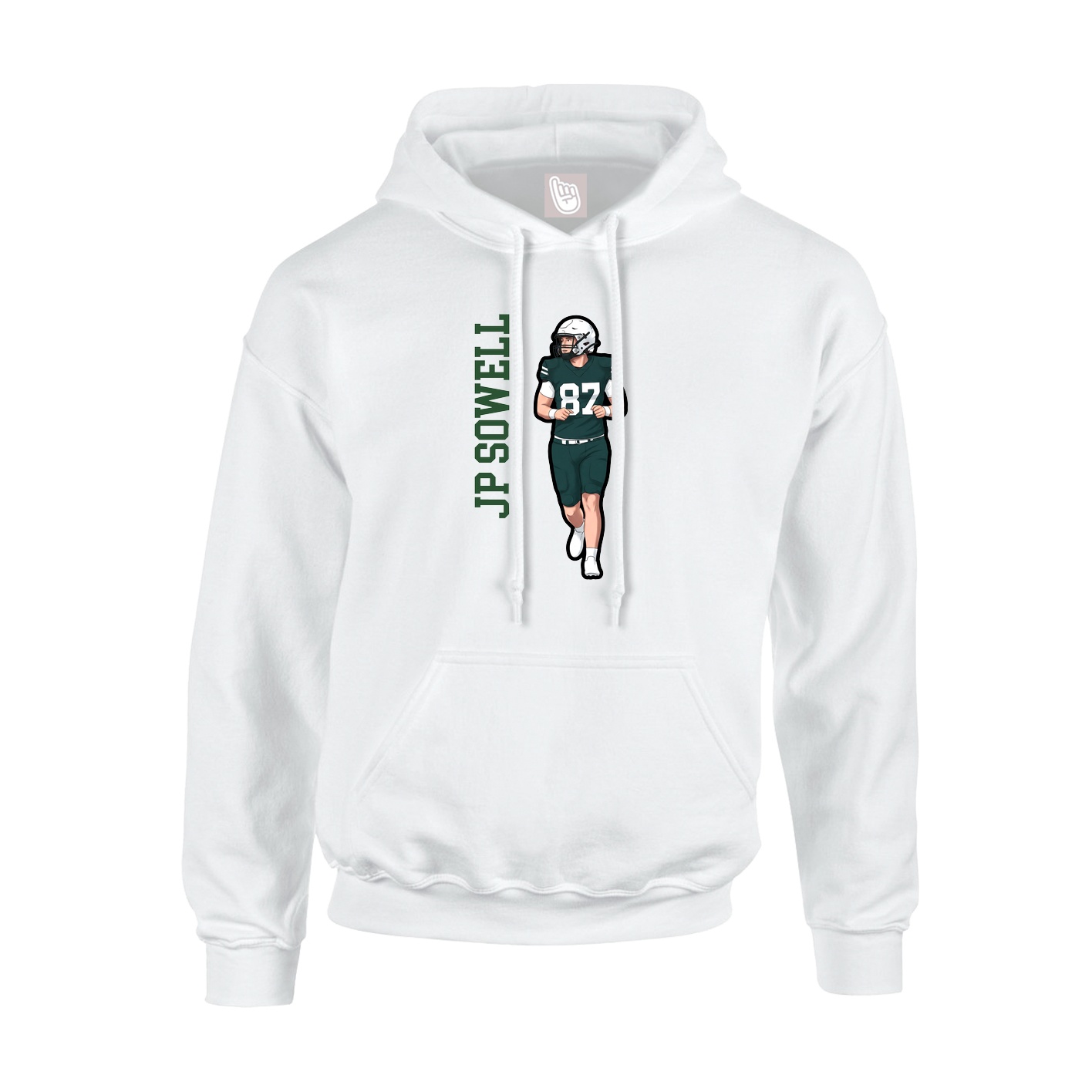 Hoodie — Name Vertical in White