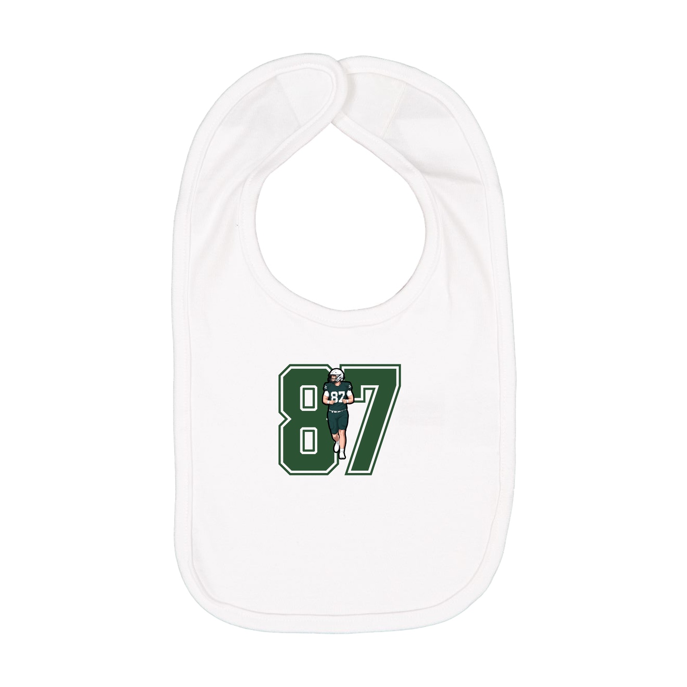 Infant Bib — Number in White