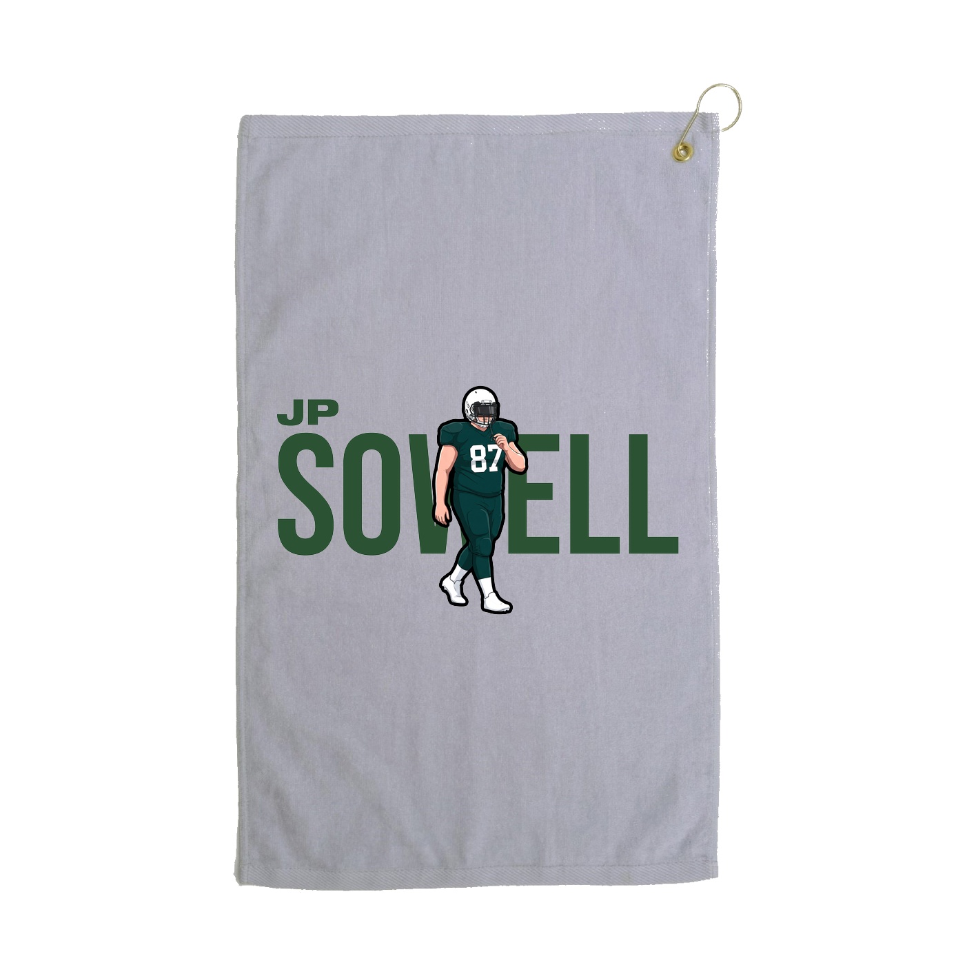 Golf Towel — Player Name in Grey