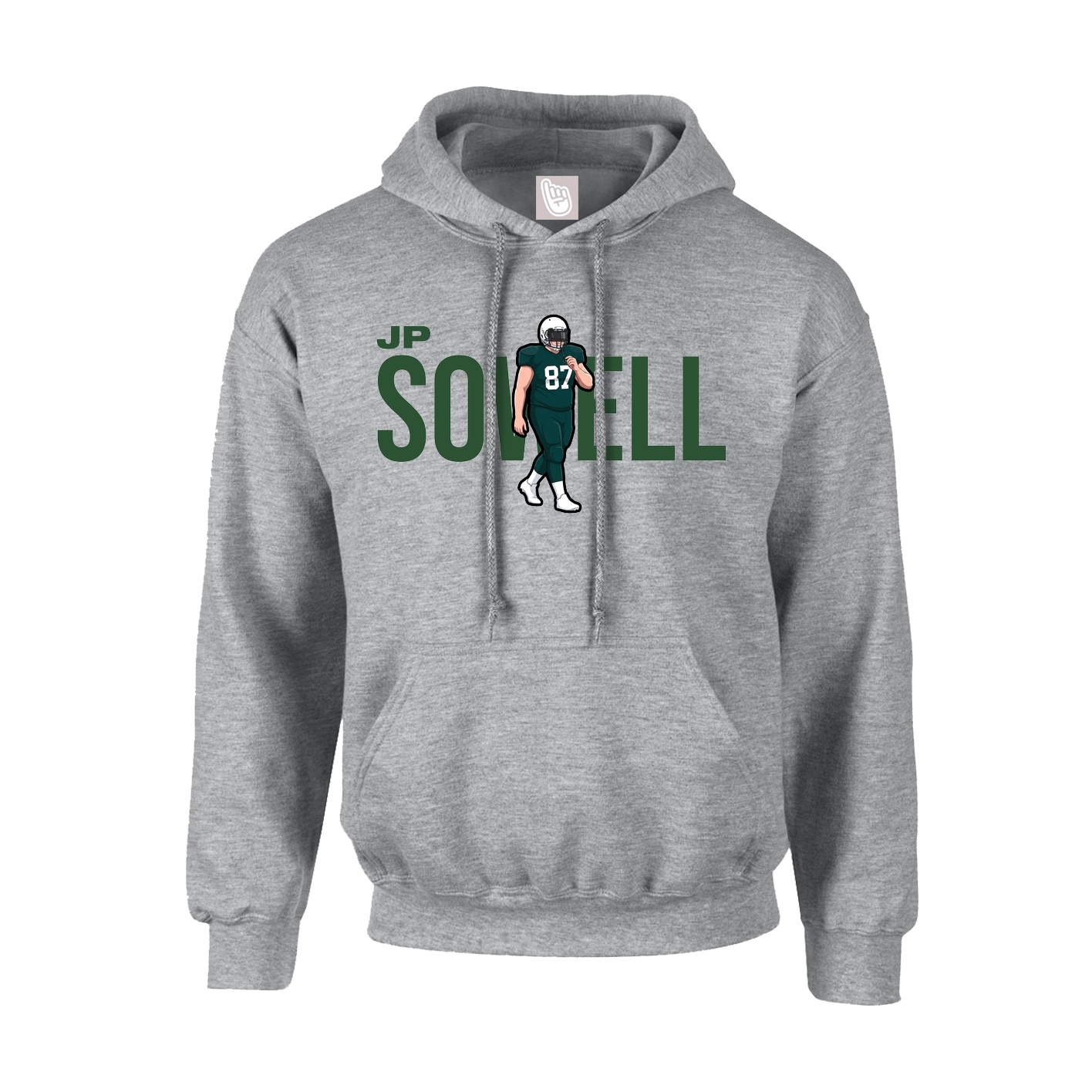 Youth Hoodie — Player Name in Grey