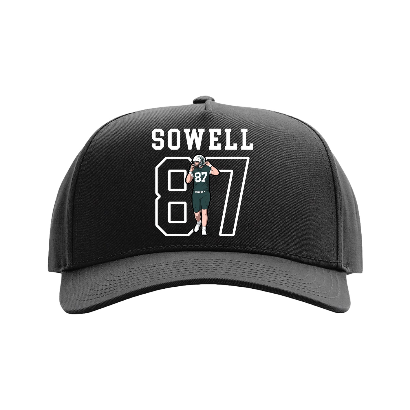 Full Fabric Five-Panel Champ Cap — Shirsey in Black