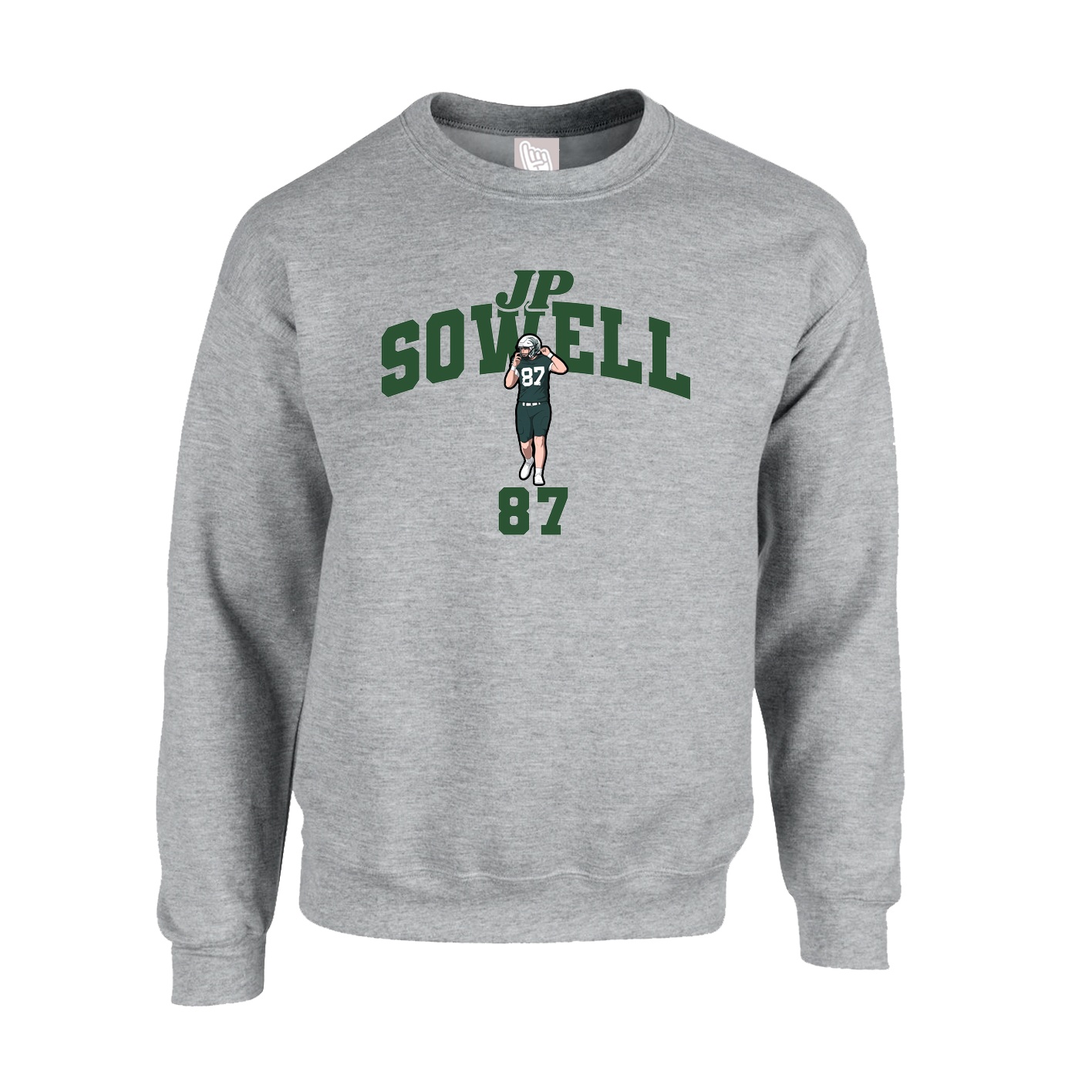 Fleece Crew — Signature Arch in Grey