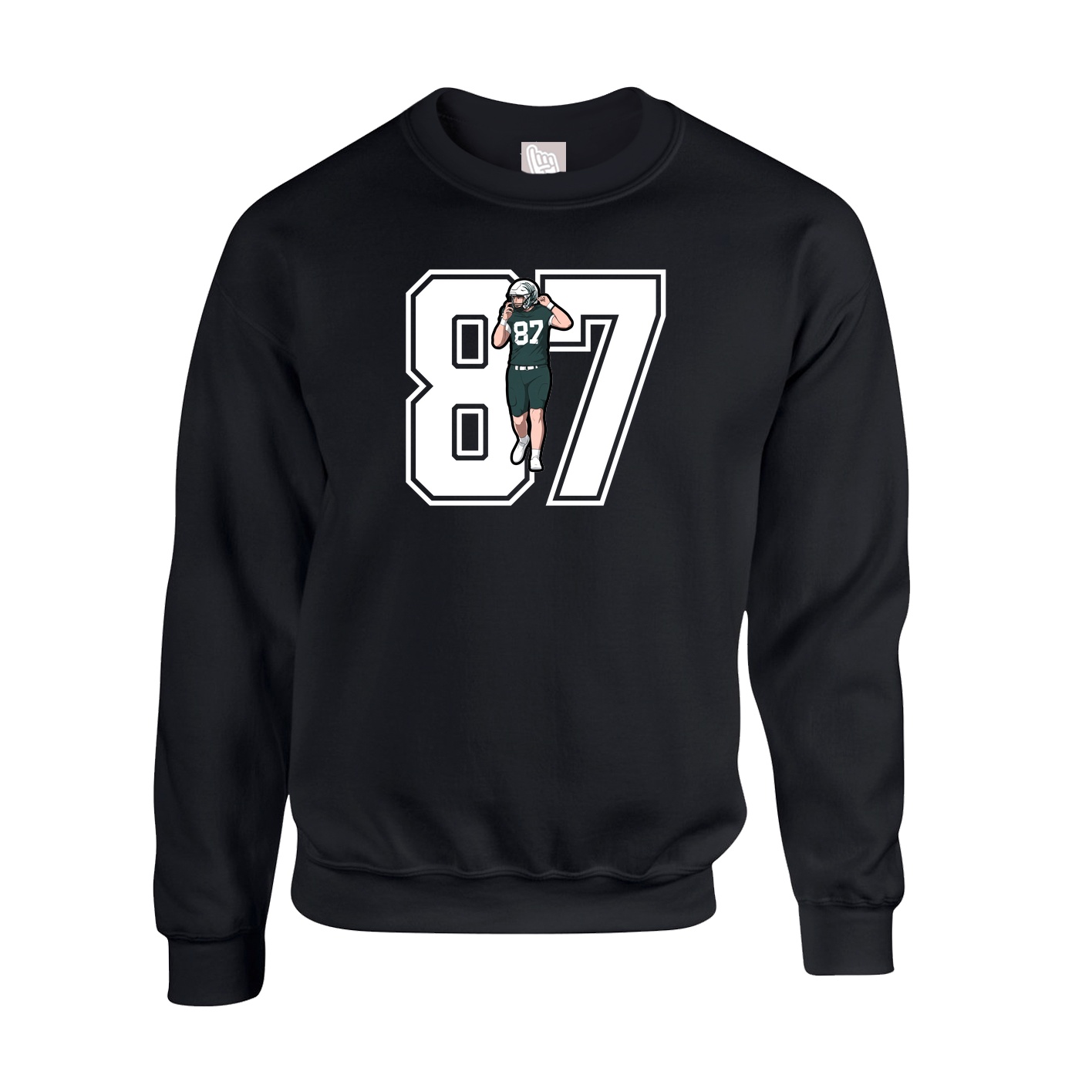 Fleece Crew — Number in Black