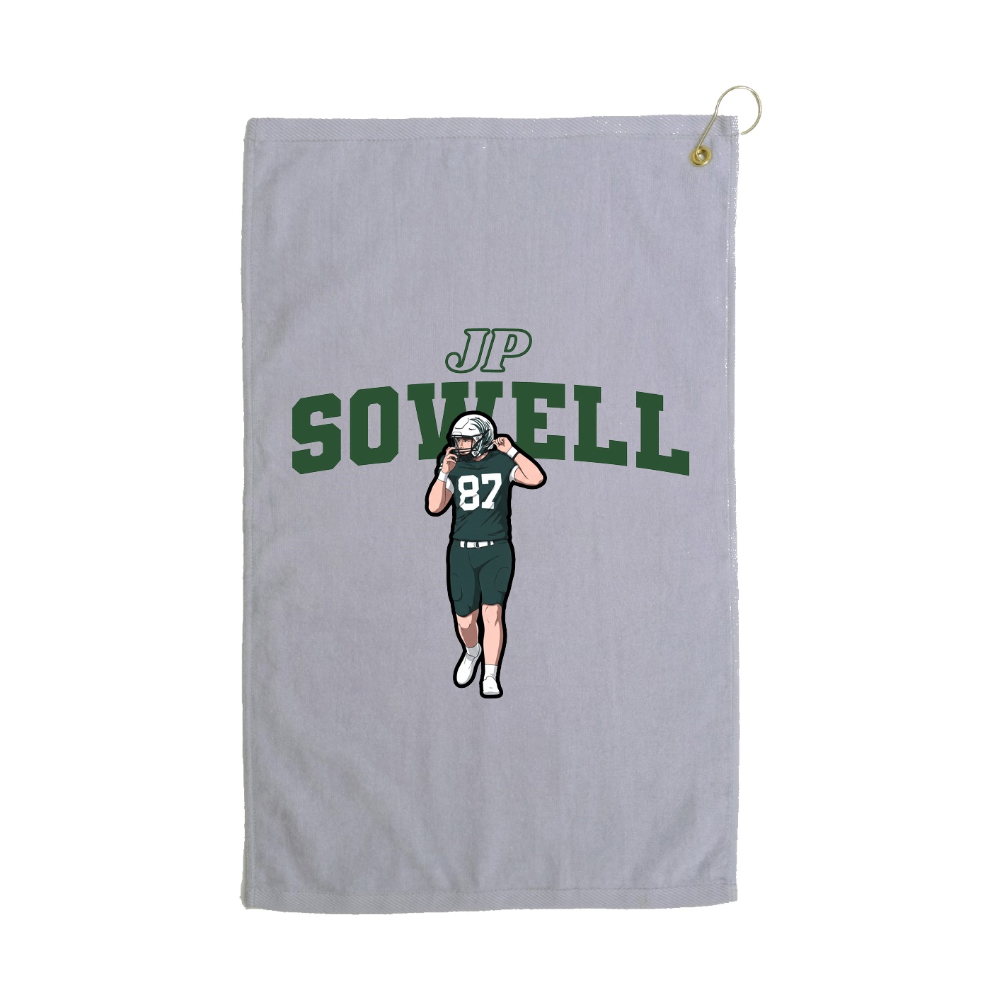 Golf Towel — Name Arch in Grey