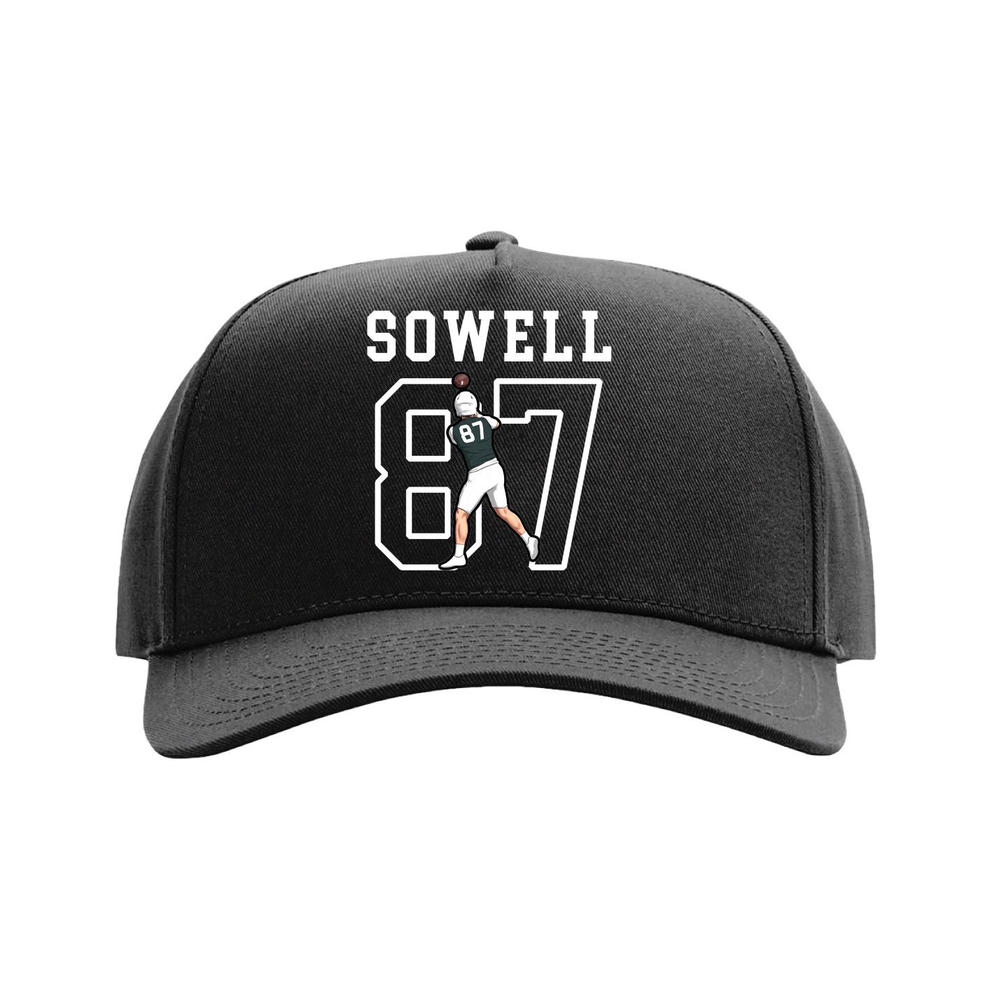 Full Fabric Five-Panel Champ Cap — Shirsey in Black