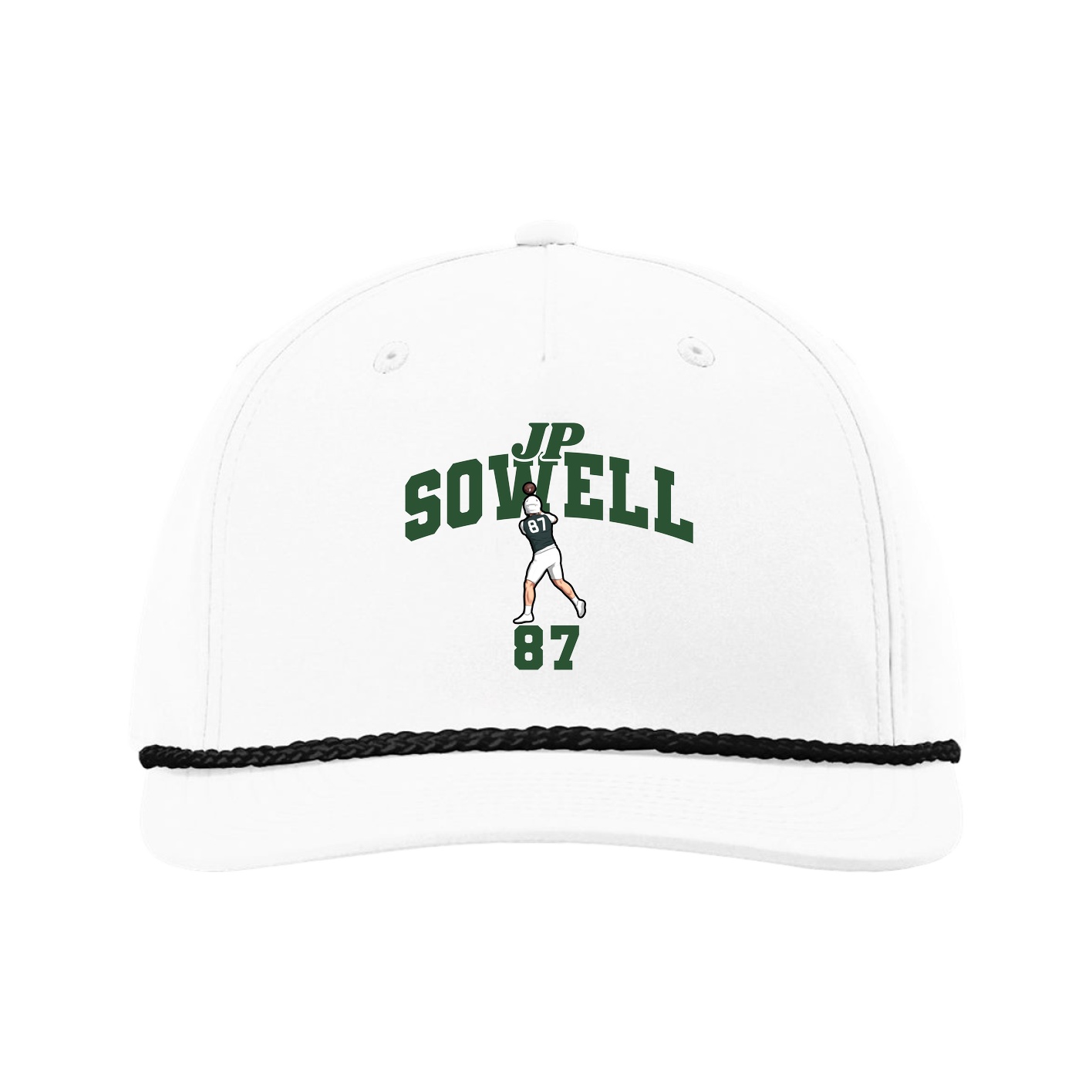 Five-Panel Classic Rope Cap — Signature Arch in White