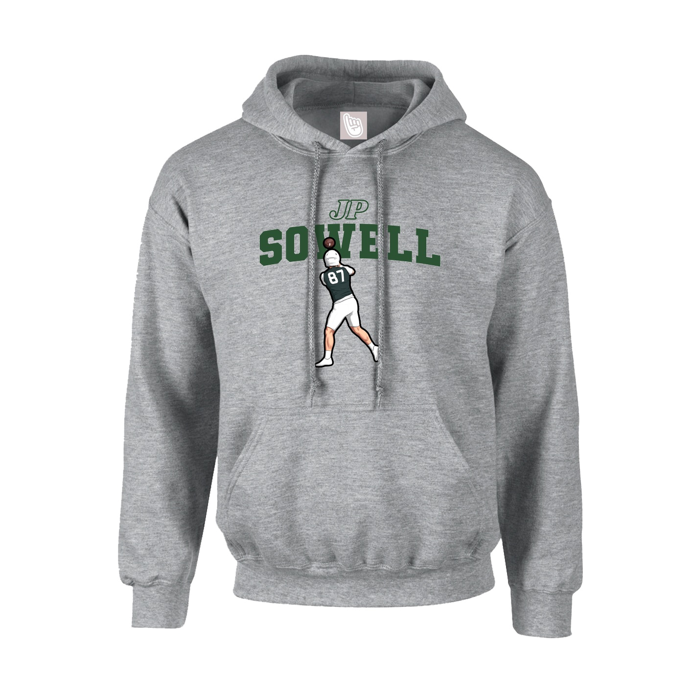 Hoodie — Name Arch in Grey