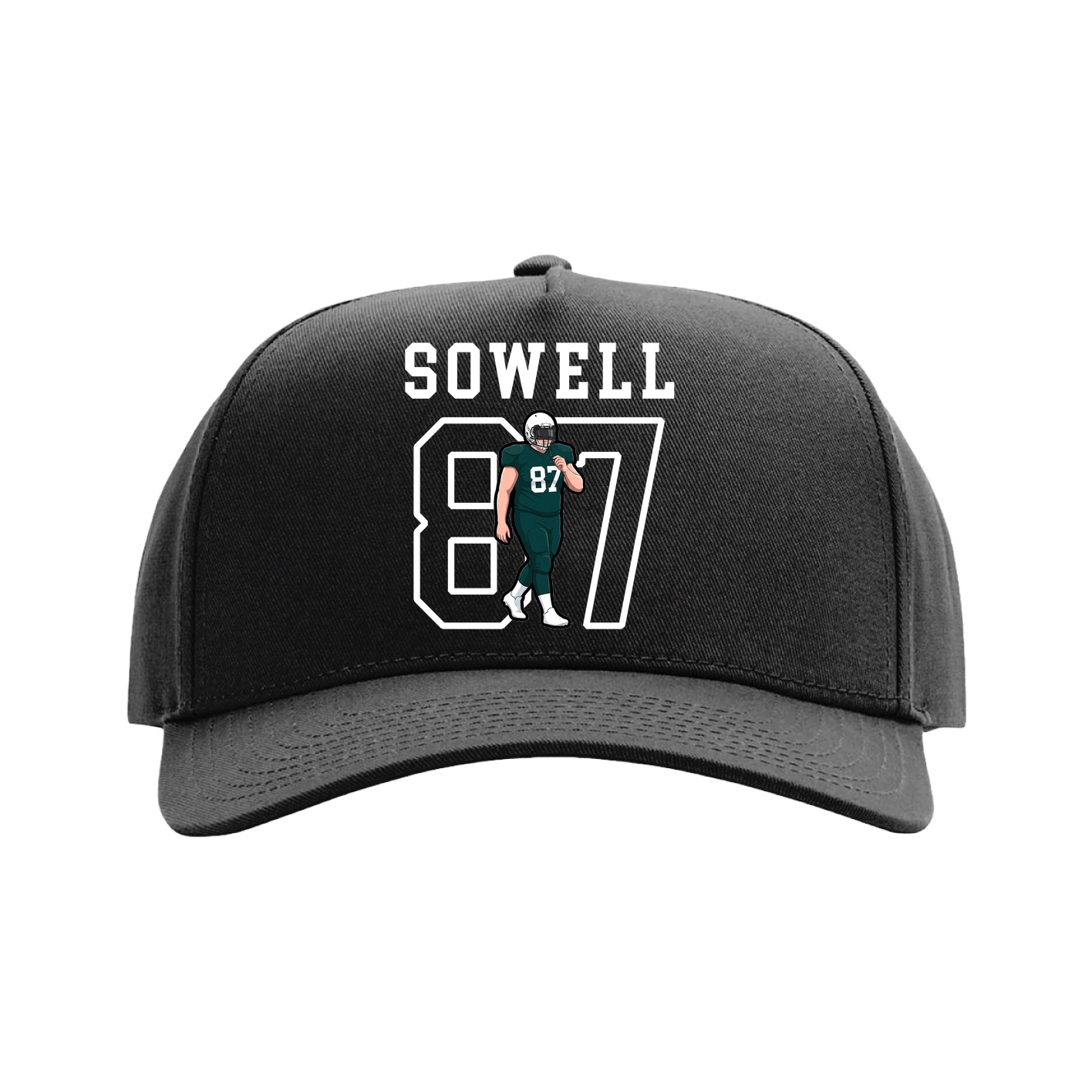 Full Fabric Five-Panel Champ Cap — Shirsey in Black