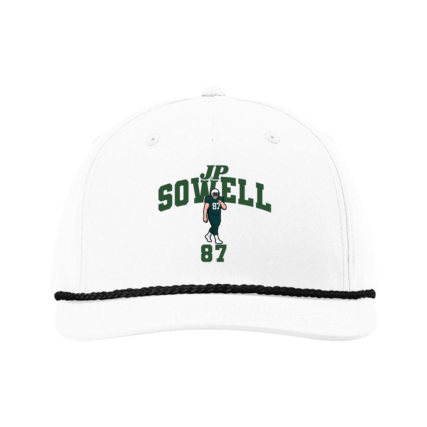 Five-Panel Classic Rope Cap — Signature Arch in White