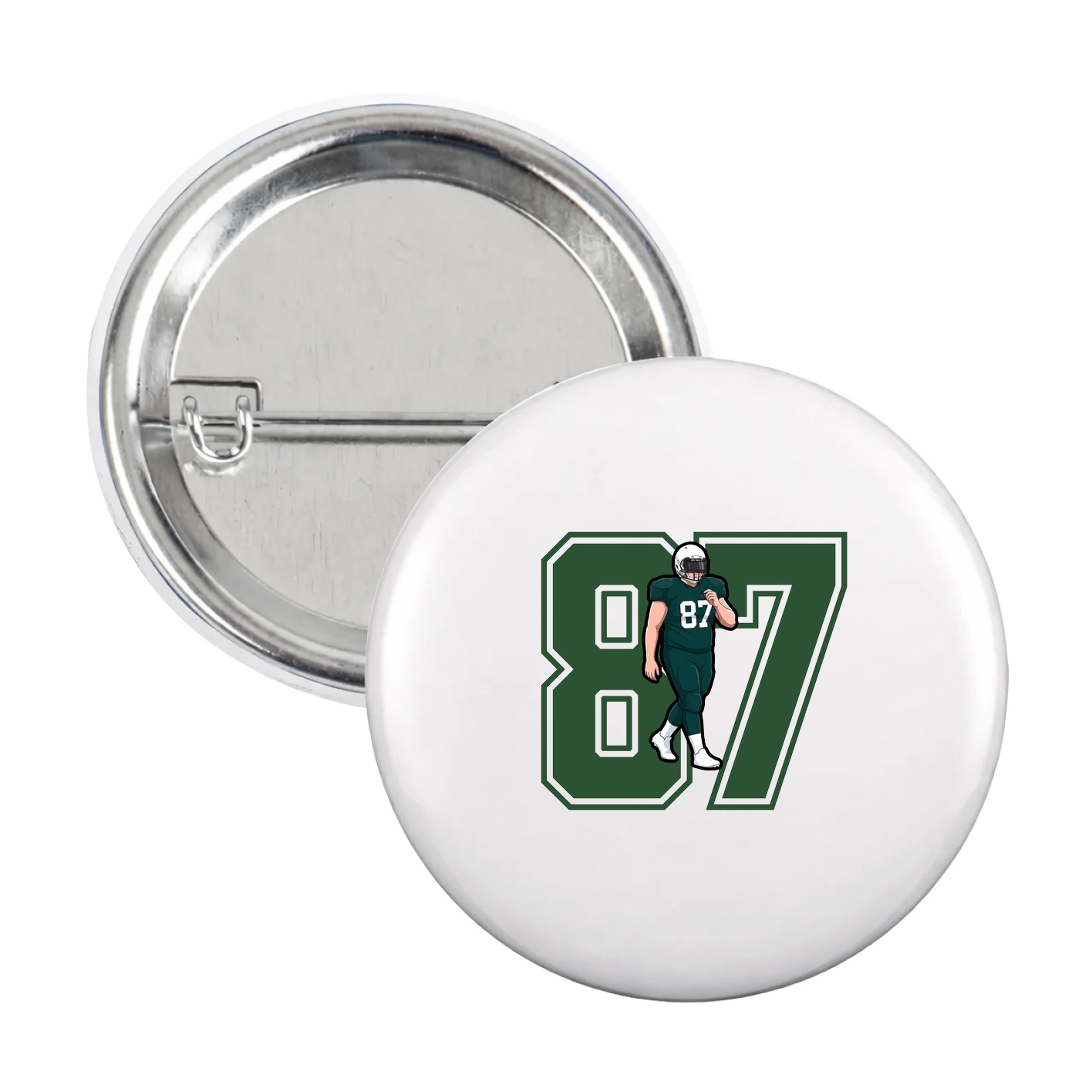Game Day Button — Number in White
