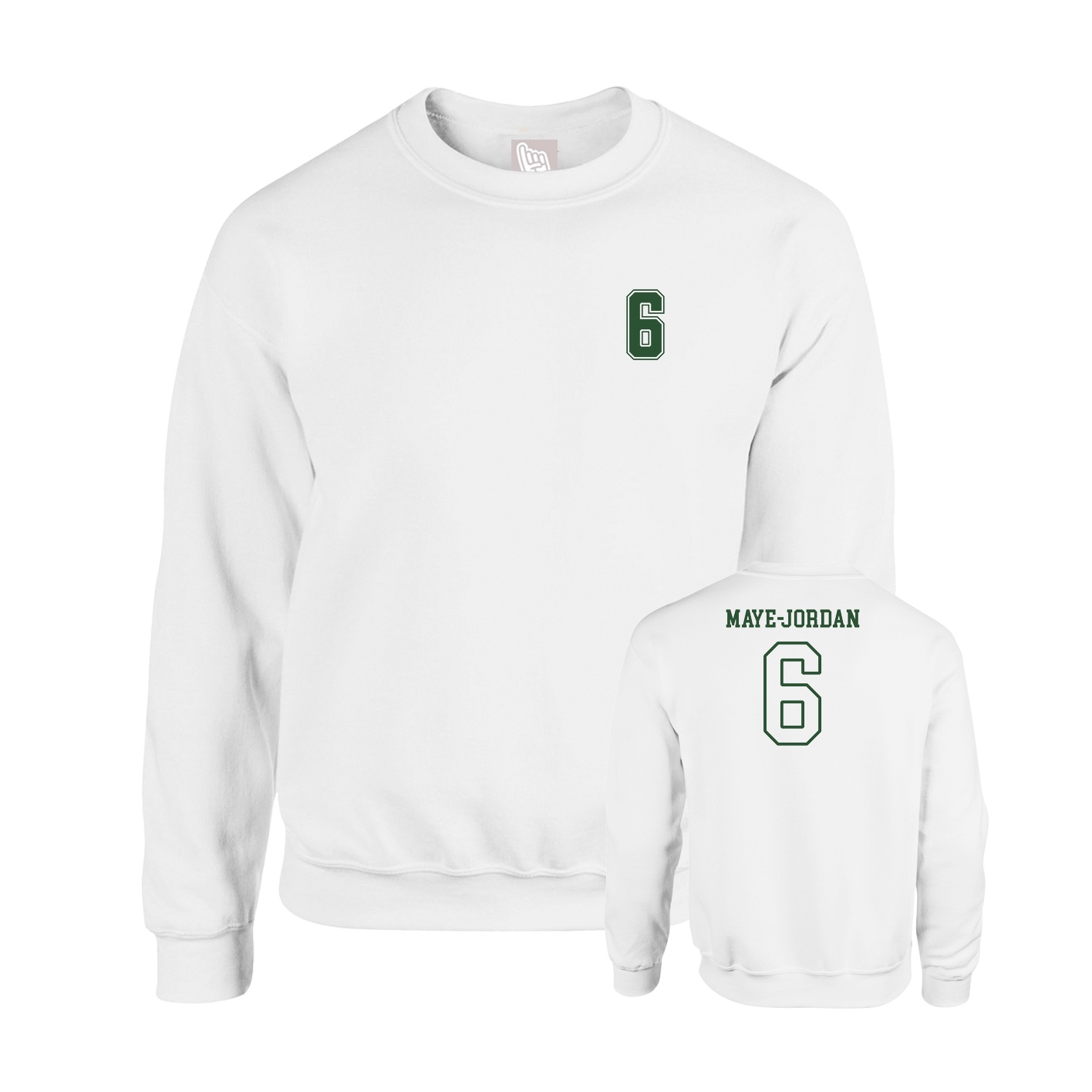 Fleece Crew — Chest Back in White