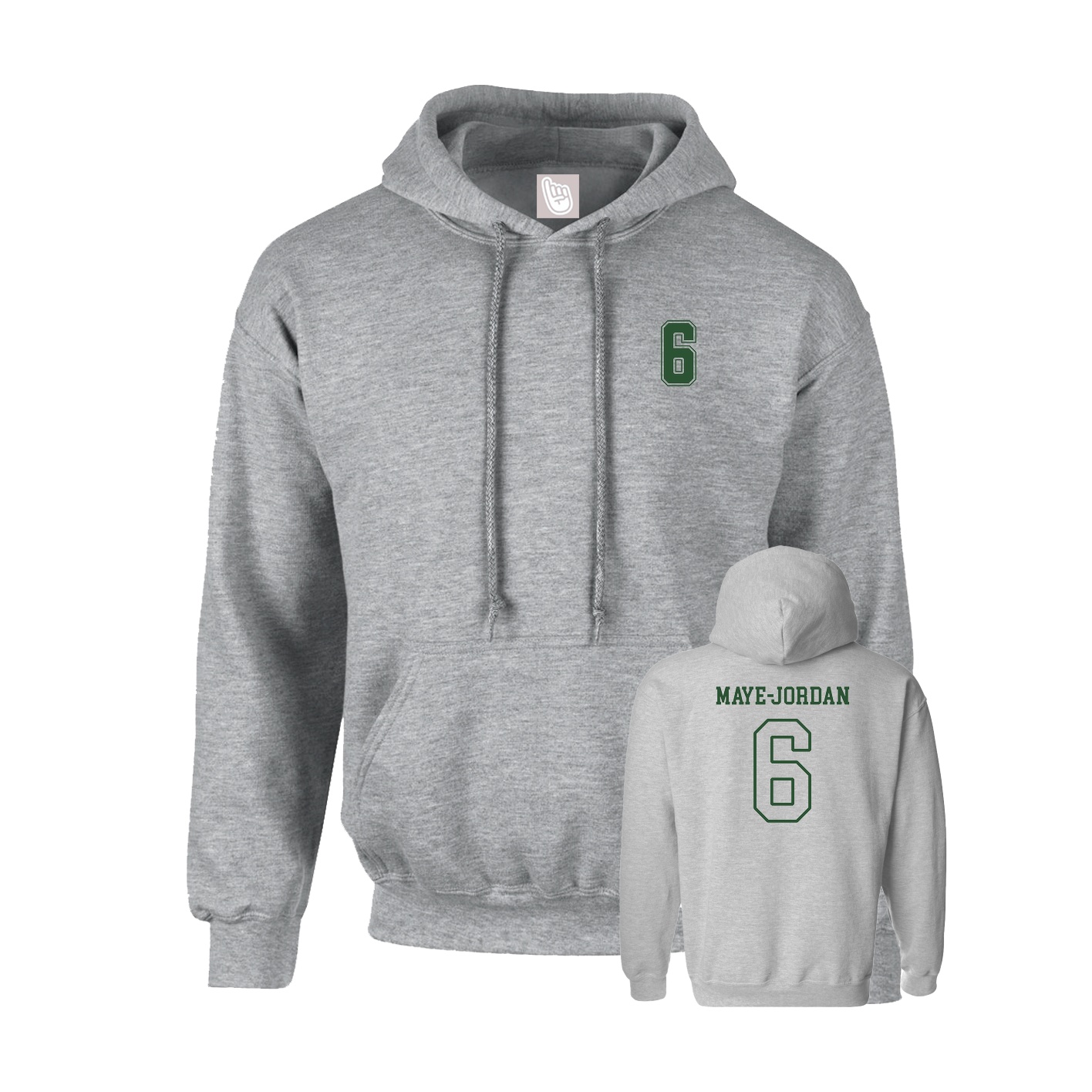 Youth Hoodie — Chest Back in Grey