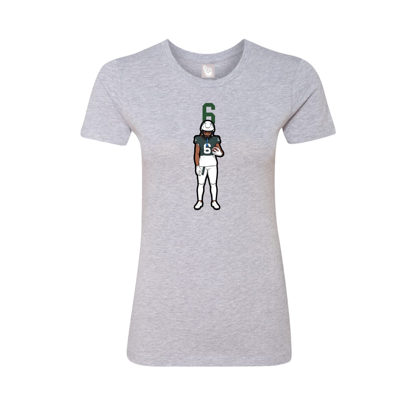 Fitted Women's Tee — Number Top in Grey